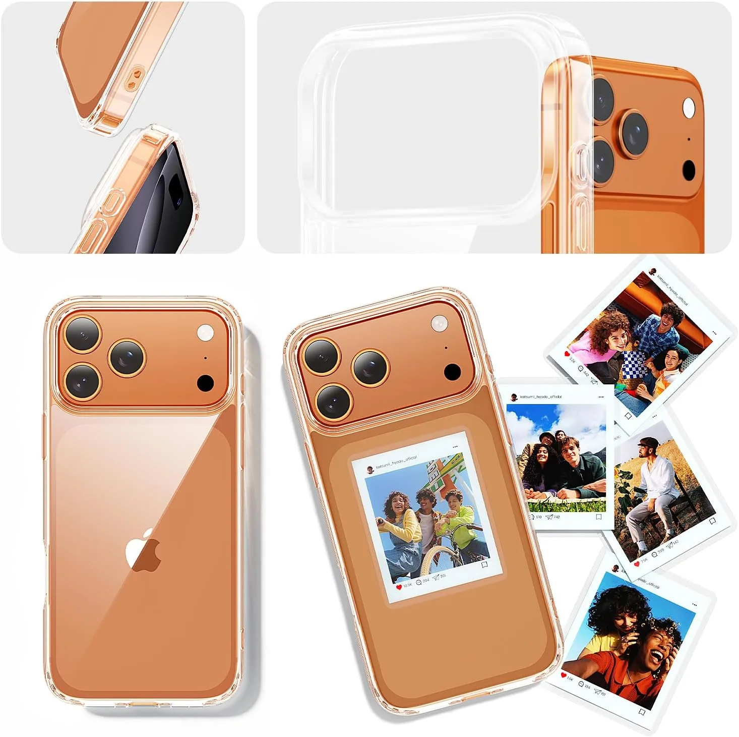 toushion 3 in 1 for iPhone 17 Pro Max Case Transparent