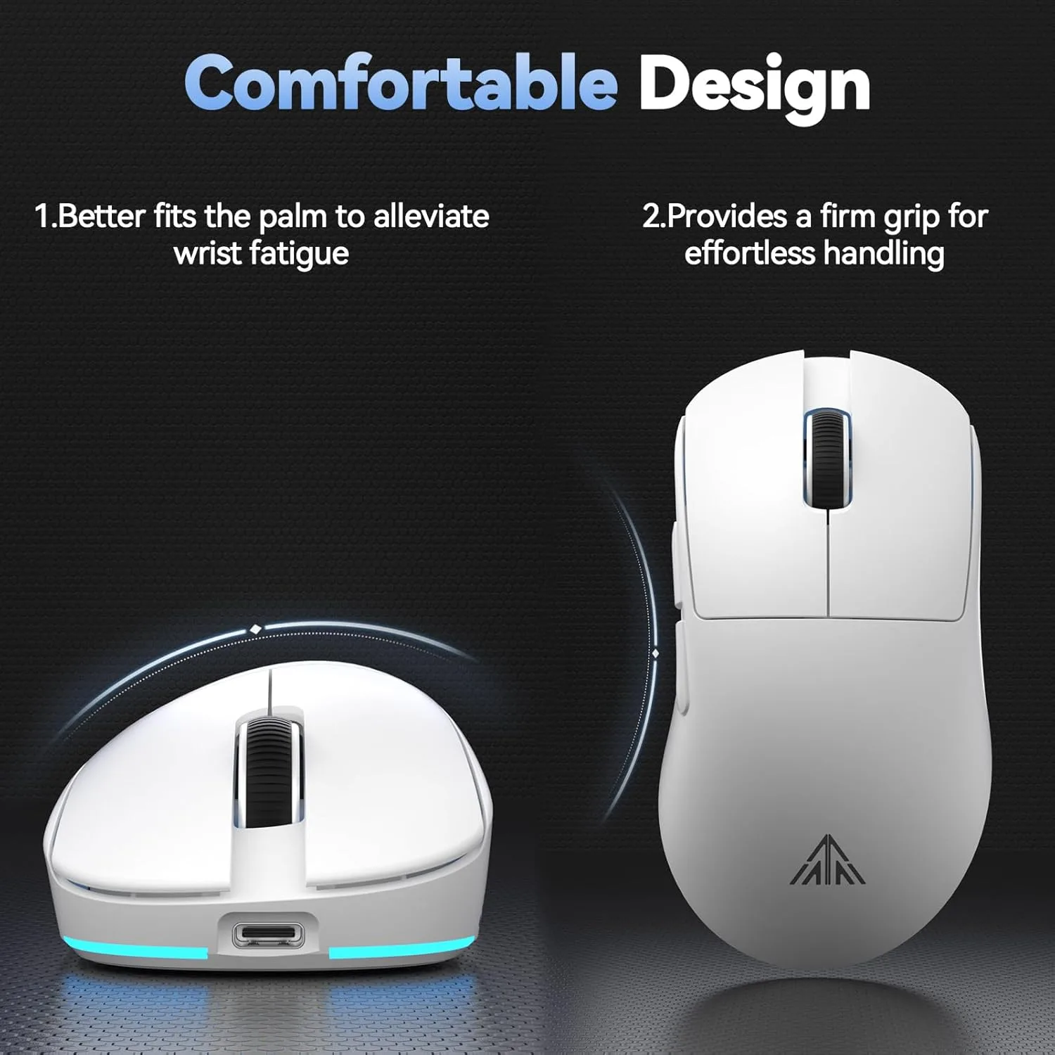 SOLAKAKA SM822 Wireless Gaming Mouse with Charging Dock, Tri-Mode Wireless Mouse, PAW3311 Optical Sensor, Up to 24,000DPI, 62g Lightweight Mouse with 5 programmable Buttons, for PC, Laptop (White)