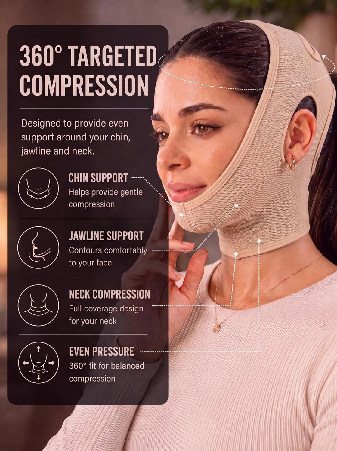Shape Concept 301 Chin Strap Support Band Neck Face High Compression