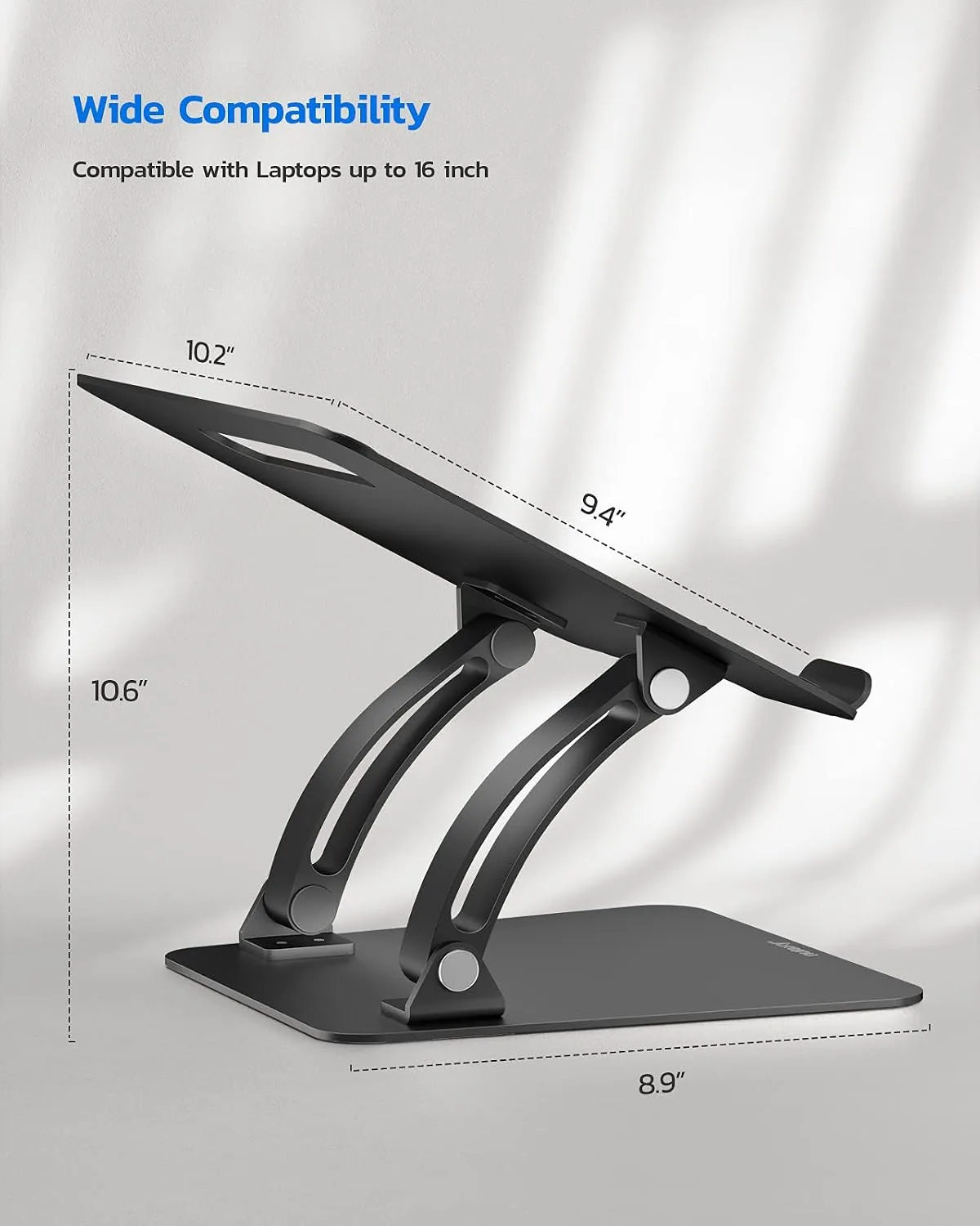 Nulaxy Fully Adjustable Laptop Stand for Desk, Dual Foldable Computer Riser