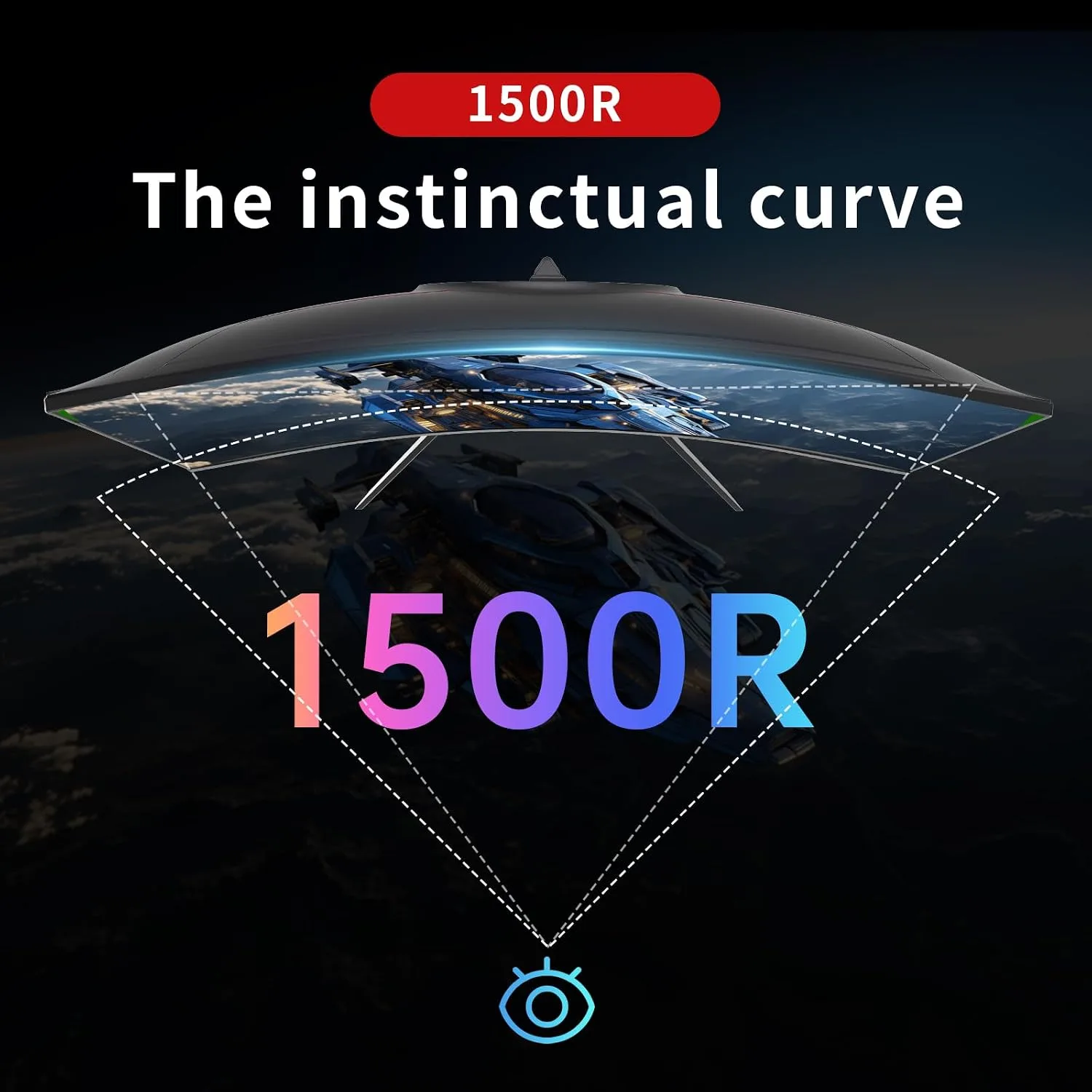 KTC 24 Inch 1500R Curved Gaming Monitor,180Hz 1ms FHD 1080p VA Monitor, Adaptive Sync, 110% sRGB, HDR Support, DisPlayPort/HDMI,Tilt, VESA for Gaming Home Office Business PS5 PC Monitors