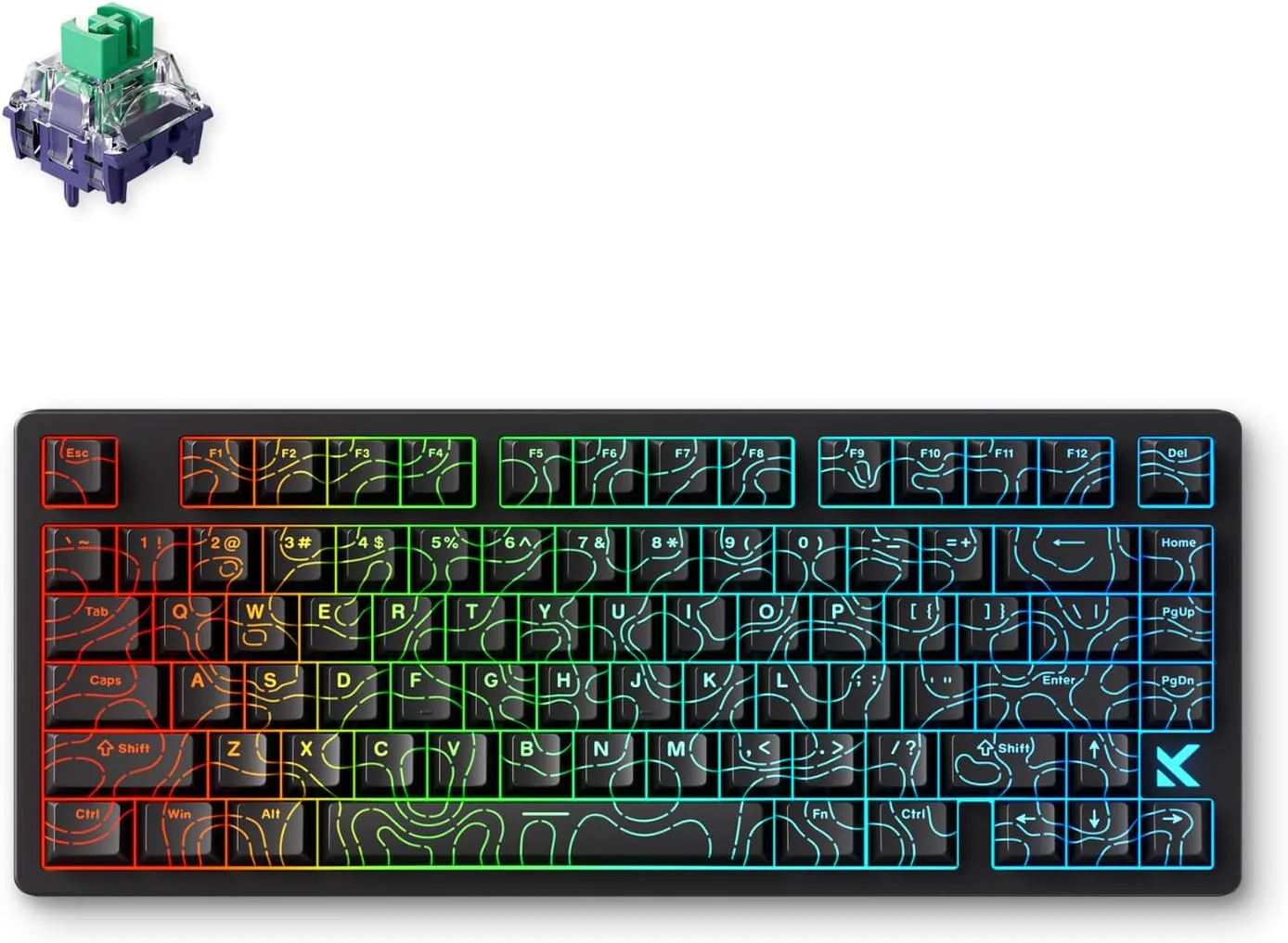 Teclado Gamer Mchose Jet 75 Rapid Trigger 75% Negro