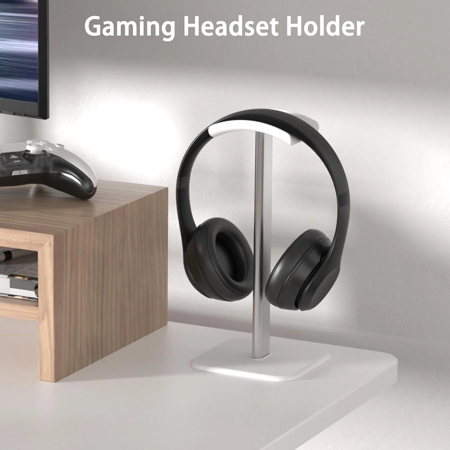 Headphone Stand for Desk - Headset Stand Headphone Holder (White_2 Pack)