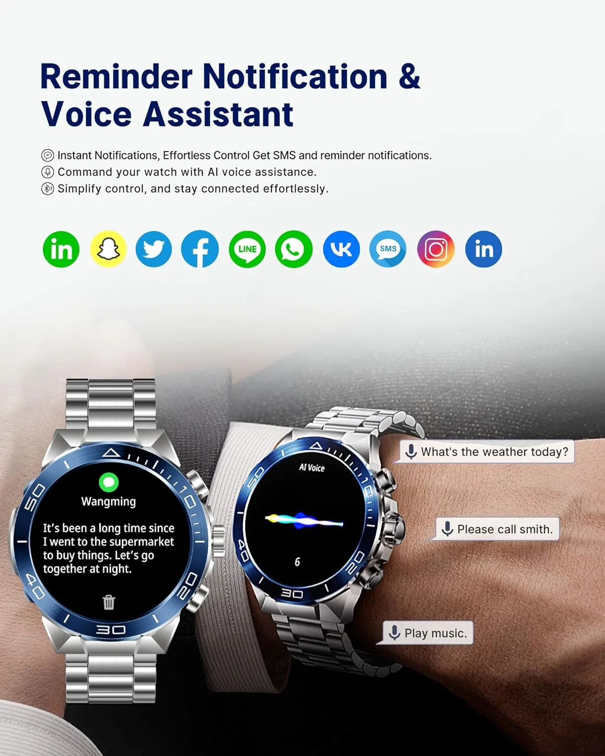 SOUYIE Smart Watch for Men Answer/Make Call 1.43" AMOLED 24H Health Monitor