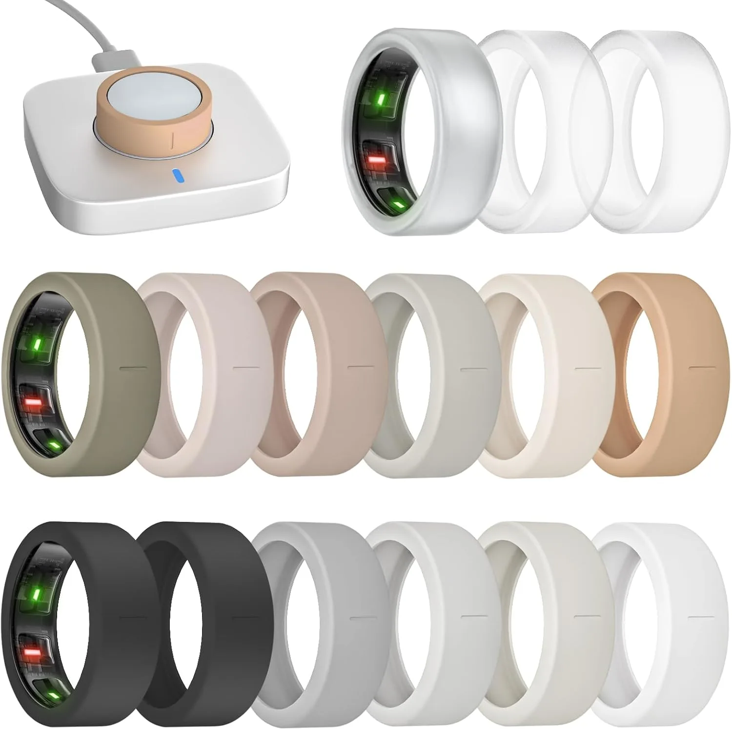 Cubiertas para anillo Bandrain compatible con Oura Ring Gen 4/4 Ceramic/Gen 3 15 unidades