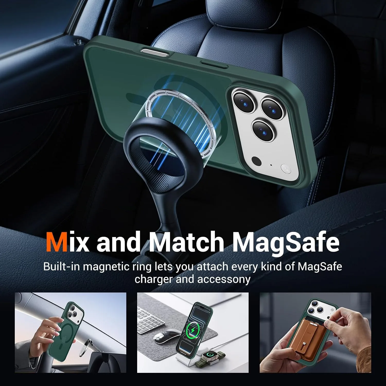 Temdan foriPhone 18 Pro Max Case/iPhone 17 Pro Max Case, Forest Green