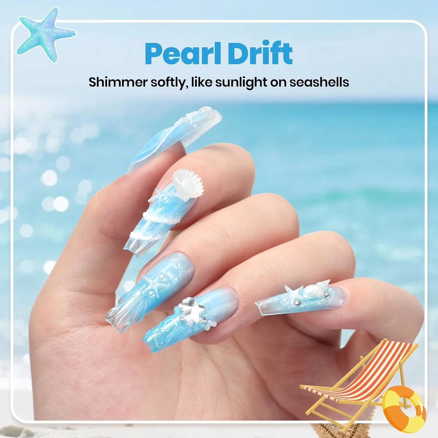 Beetles 3D Gel Nail Art & 3D Mold, 1.06 oz Pearl White with Sculpting Pen