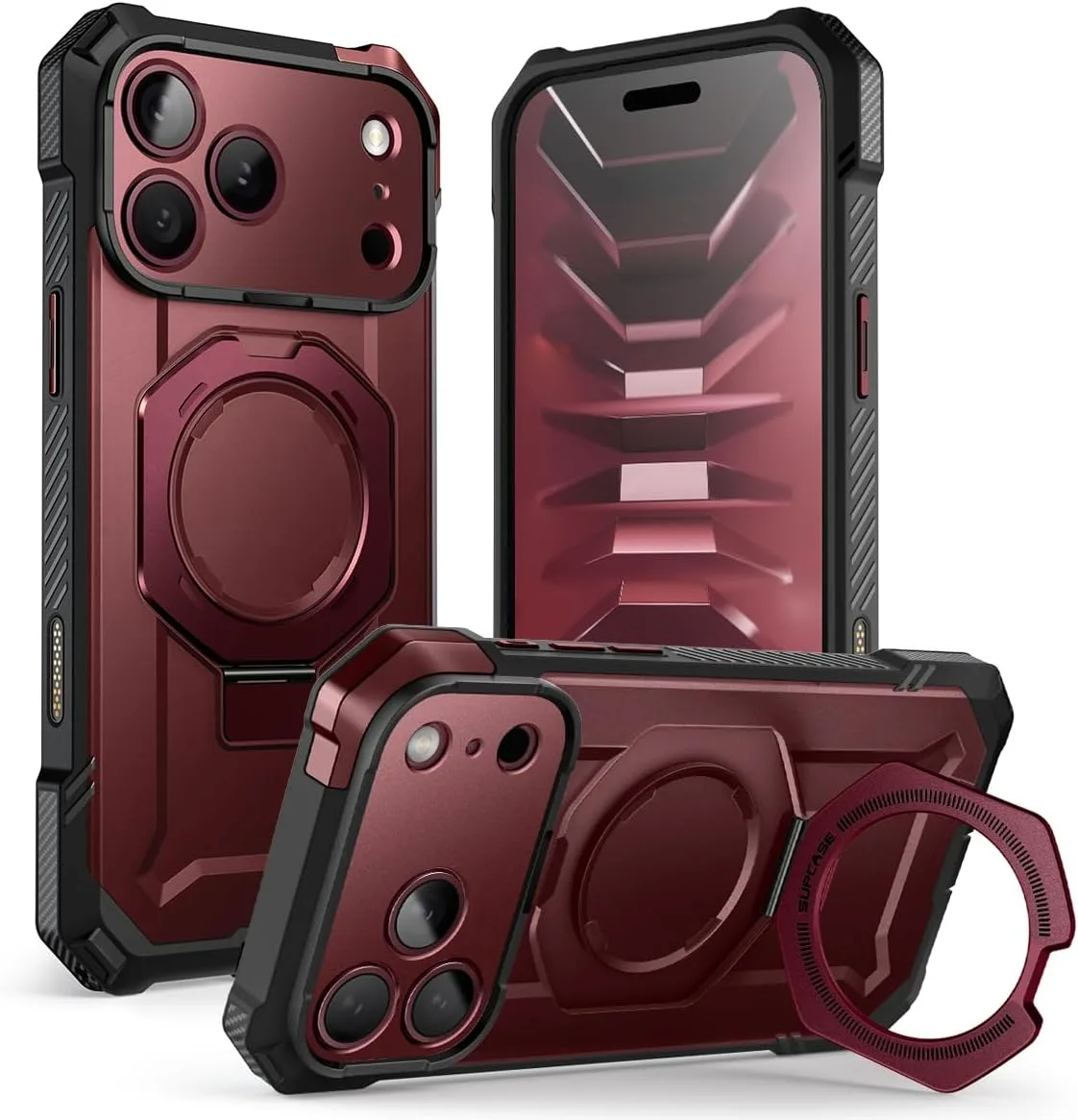 SUPCASE for iPhone 18 Pro Case / 17 Pro Case with Stand, Burgundy