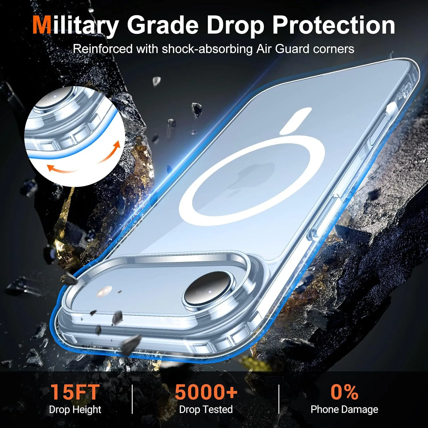 Temdan for iPhone AIR Case with Screen Protector Clear
