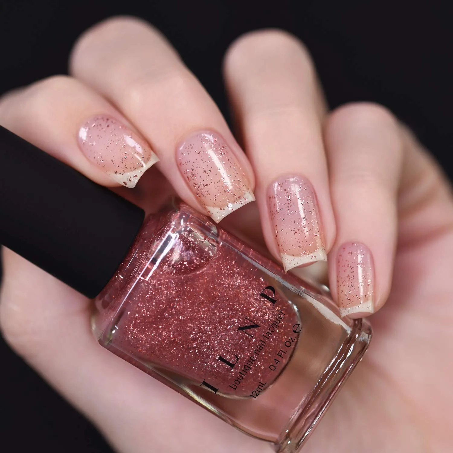 ILNP Empress - Sea Pink Metallic Nail Polish Topper, Rosy Flakes, Chip Resistant, Non-Toxic, Vegan, Cruelty Free