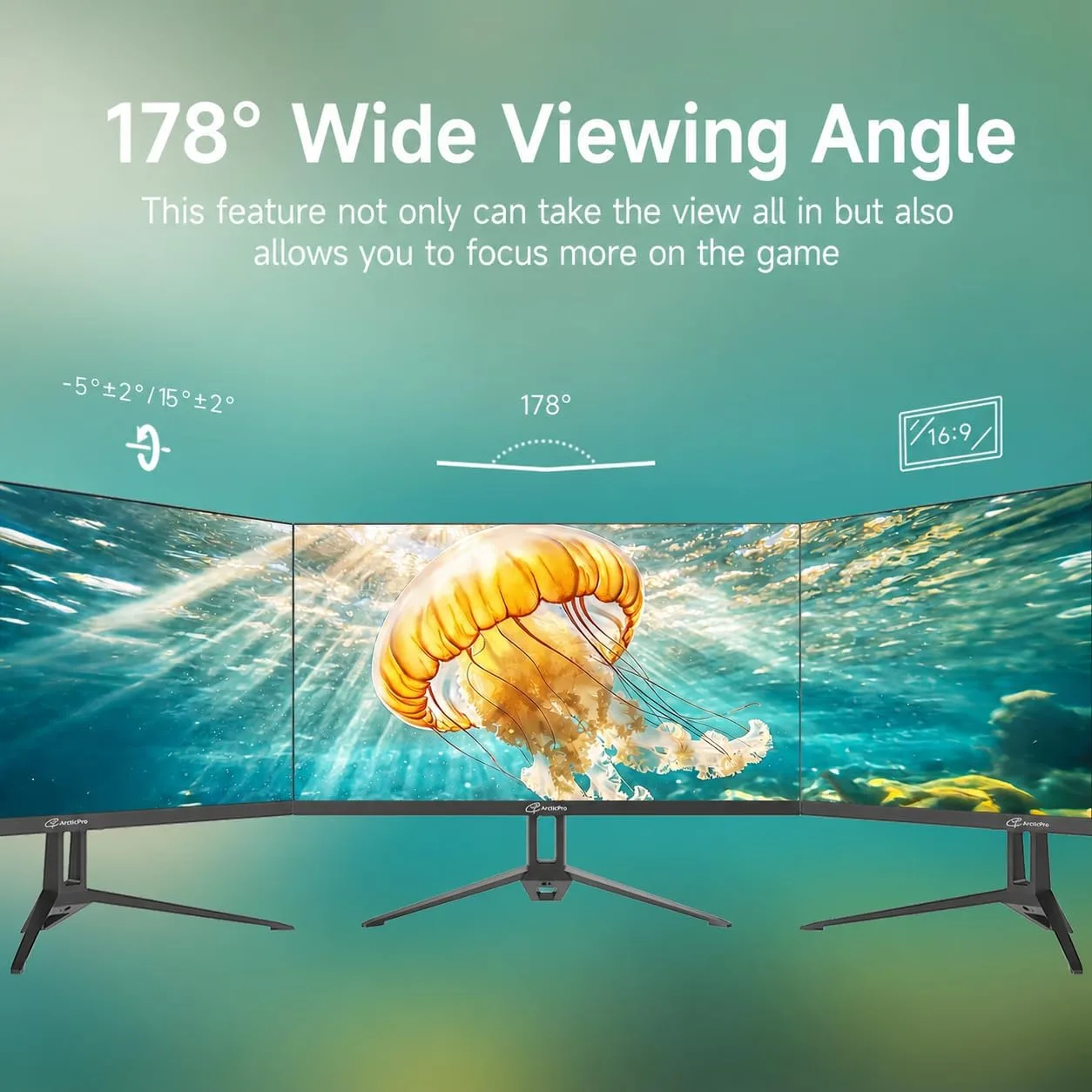 ArcticPro 24" 260Hz 240Hz Gaming Monitor, 1080p Monitor, Adaptive Sync