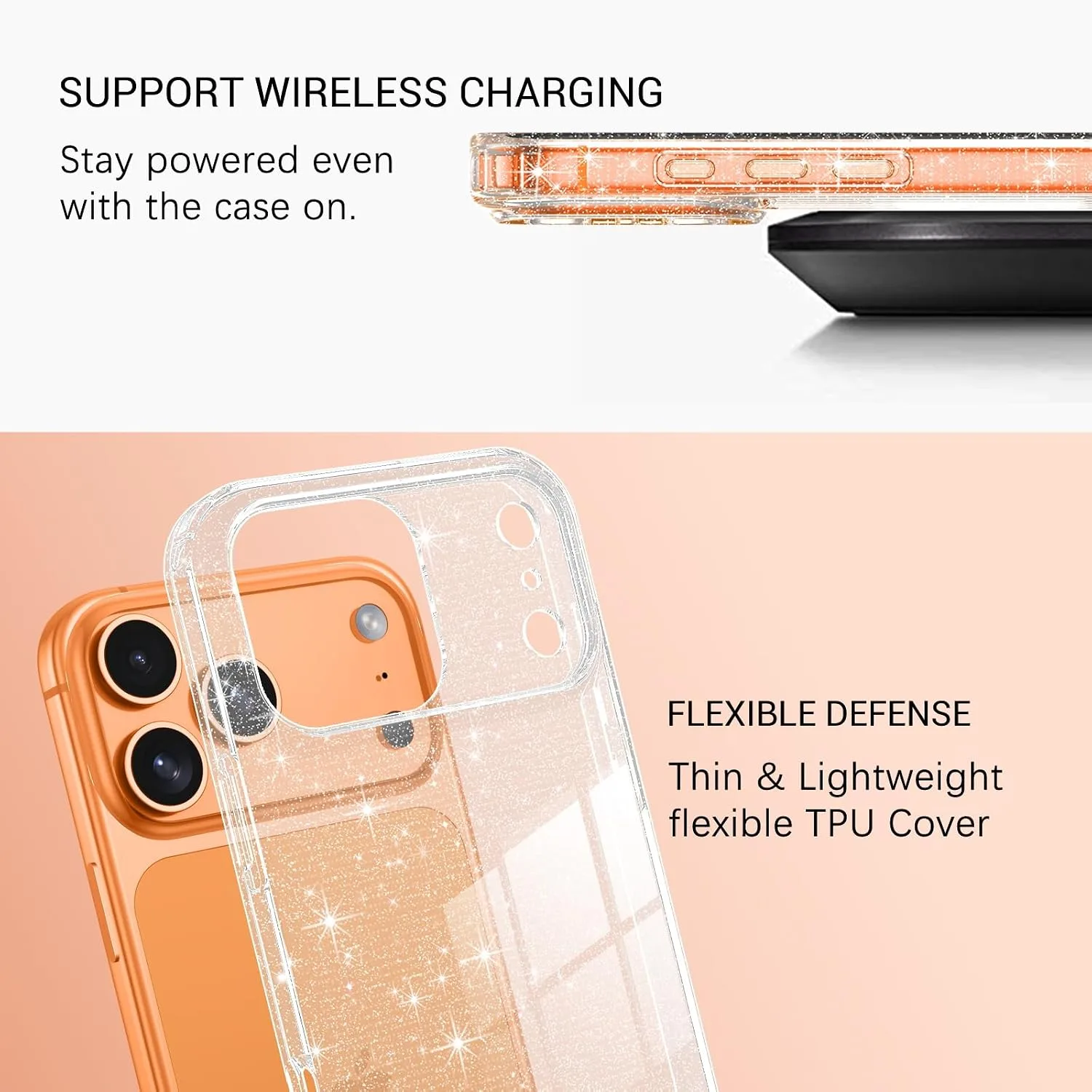 YINLAI for iPhone 17 Pro Max Case 6.9-Inch Anti-Yellowing, Clear Glitter