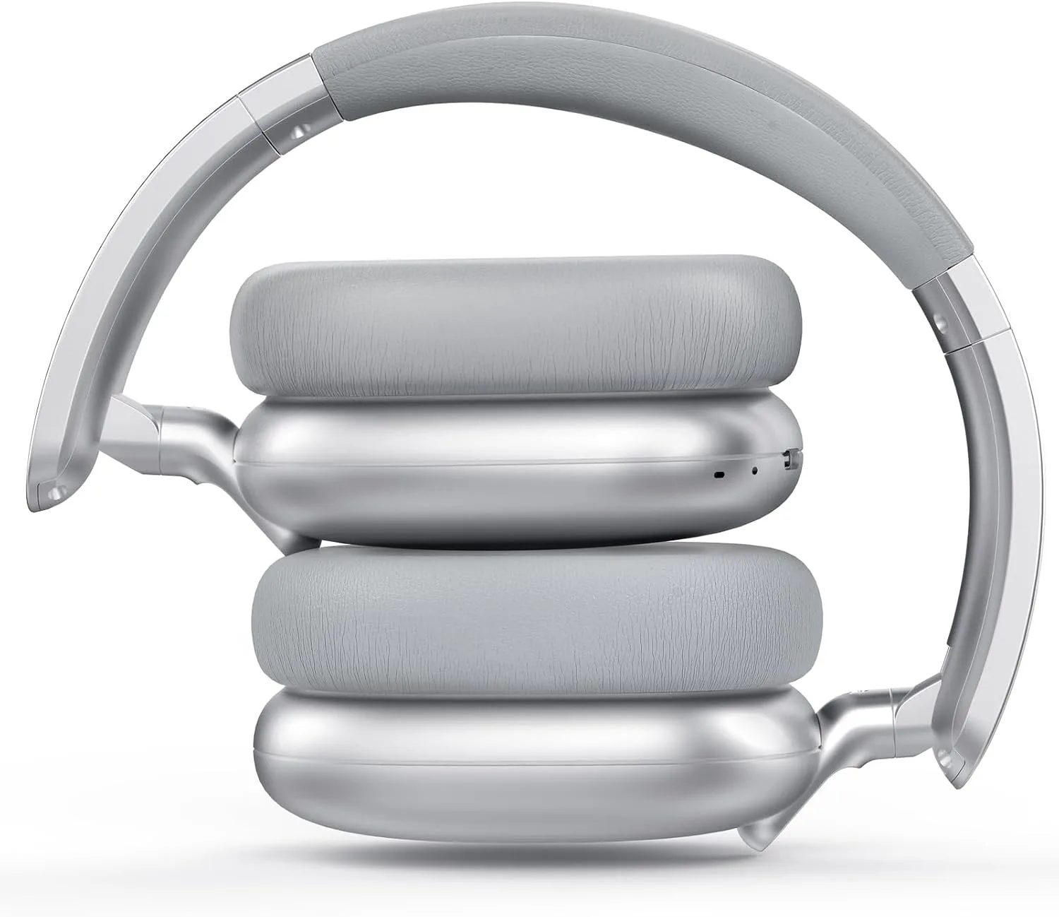 C6 Active Noise Cancelling Headphones, Wireless Over Ear Bluetooth Headphones, 60H Playtime, Lightweight Folding Comfort Fit Ear Cups Headset with Mic for iPad/Travel/PC/Home Silver