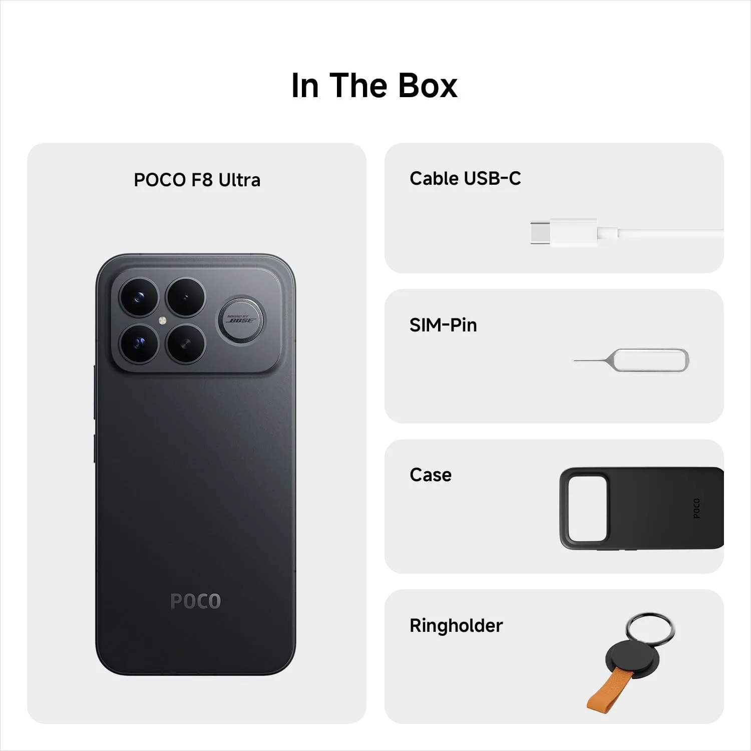 XIAOMI Poco F8 Ultra 5G Ai (Compatible with Tmobile Mint Tello & Global) (256GB + 12GB) Ai 2K 6.9" Bose Sound 50MP Gamers Phone NFC Dual sim Unlocked Model 2510DPC44G (Black)