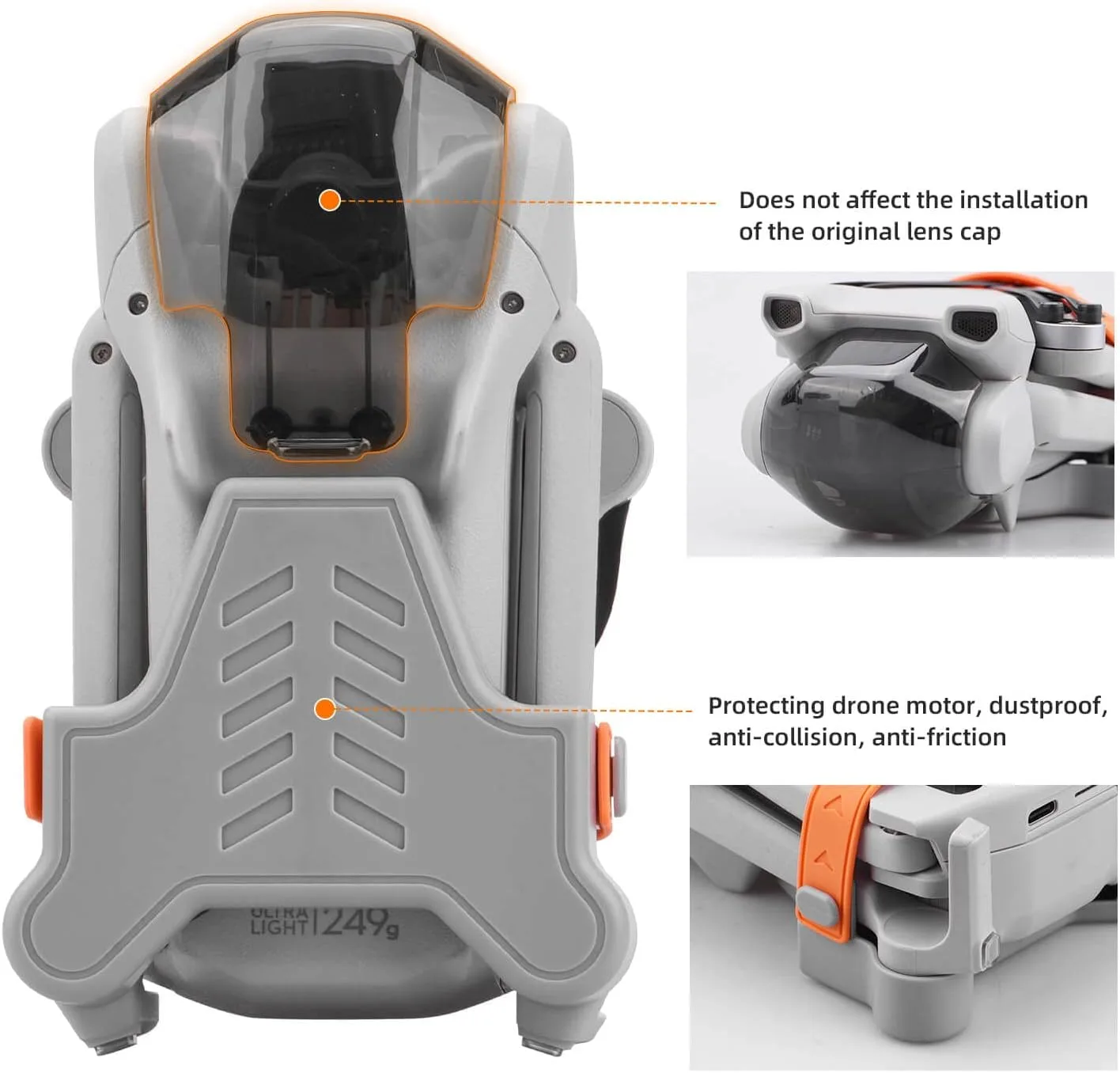 Mini 3 / Mini 3 Pro Propeller Holder,Prop Strap Guard Protector Stabilizer for DJI Mini 3 Series RC Drone Accessories(Orange)