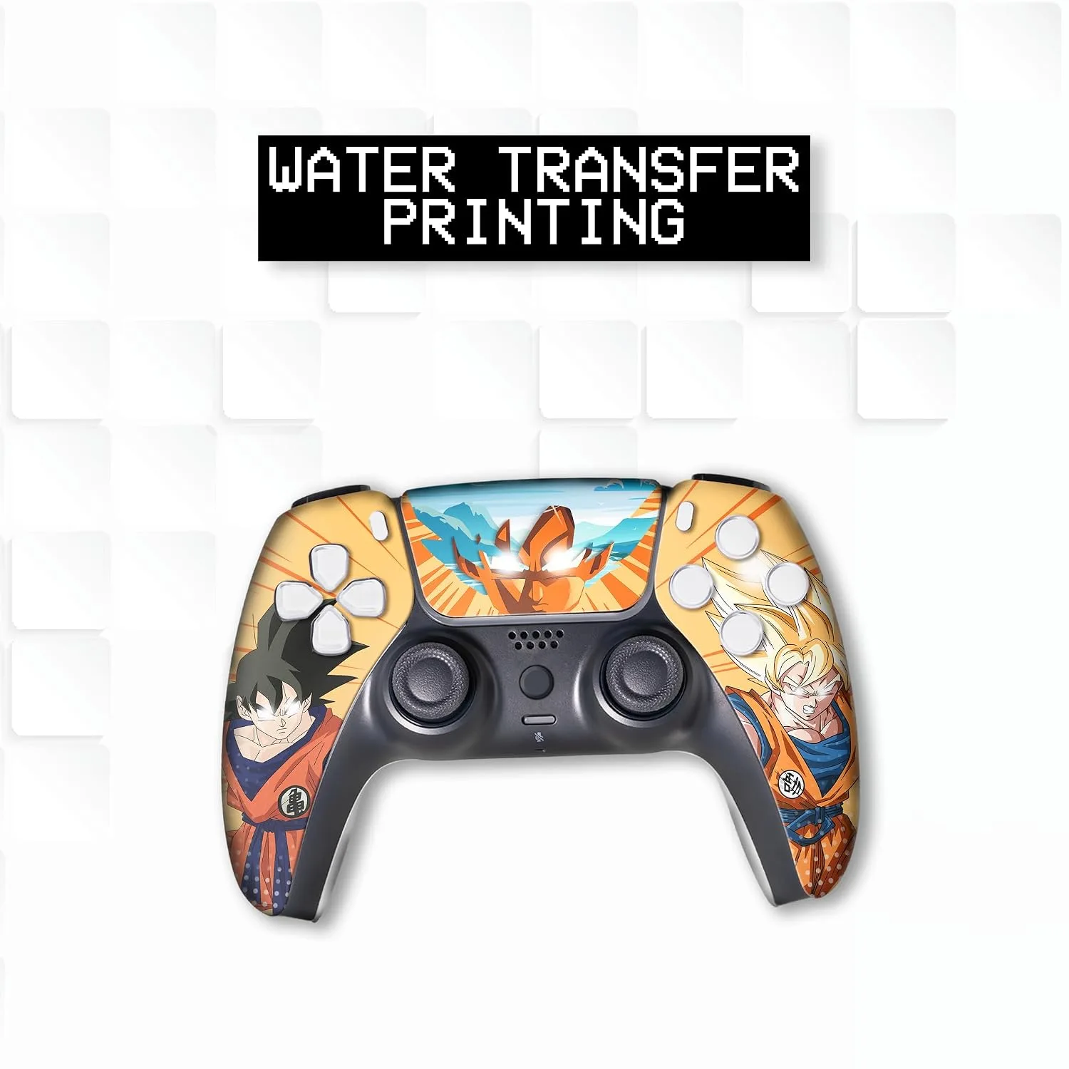 Overpowered Gokku Custom PS-5 Controller Wireless compatible with Play-Station 5 Console by BCB Controllers | Proudly Customized in USA with Permanent HYDRO-DIP Printing (NOT JUST A SKIN) (MODDED)