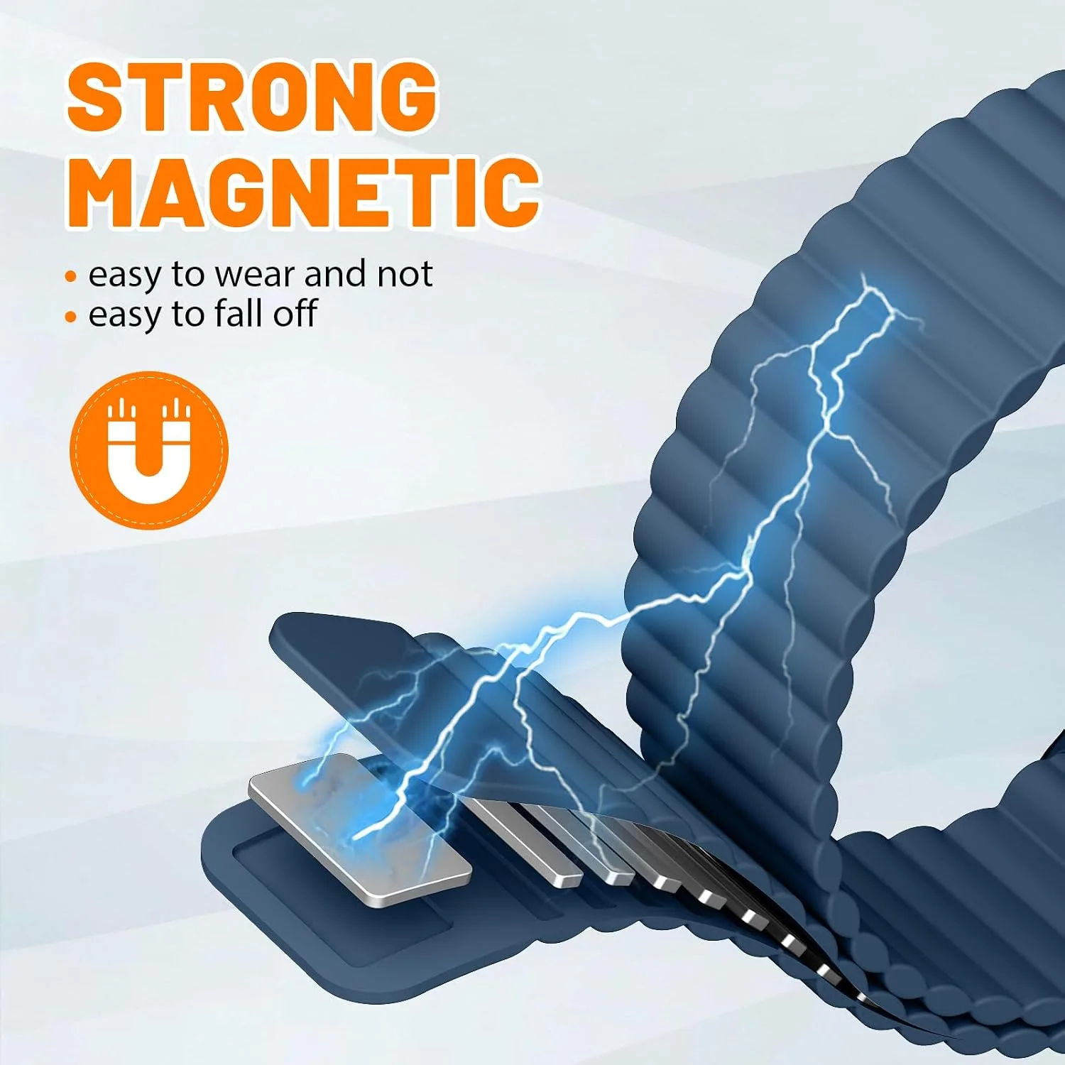 Magnetic Sport Bands for Apple Watch Band 40mm 38mm 41mm 42mm 44mm 45mm 46mm iWatch bands for Women Men,Silicone Loop Strap Wristband for Apple Watch Series 12 11 10 9 8 7 6 5 4 3 SE 3/2nd Ultra 49mm