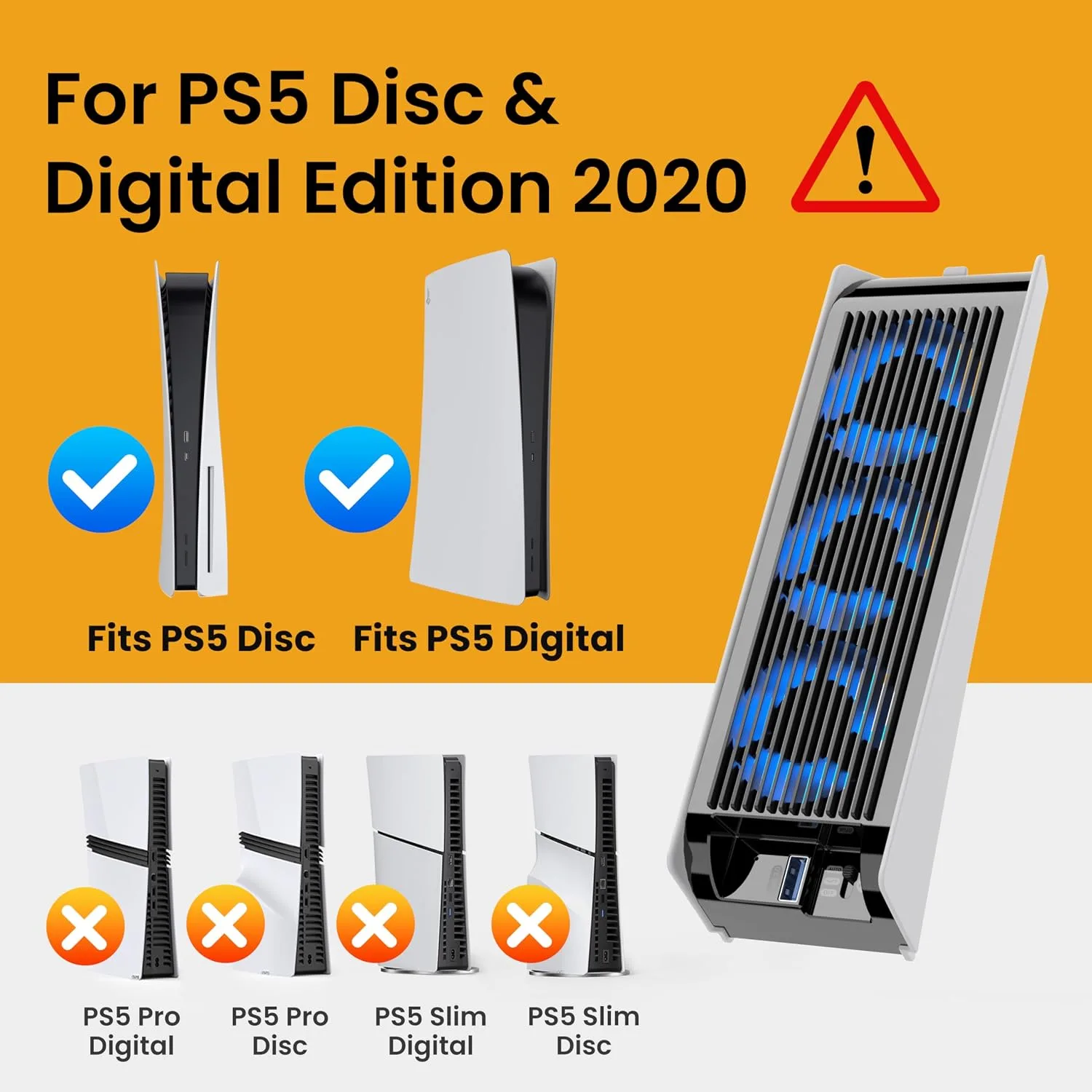 KIWIHOME Cooling Fan for PS5 2020, Quiet Cooler with Auto Speed USB3.0