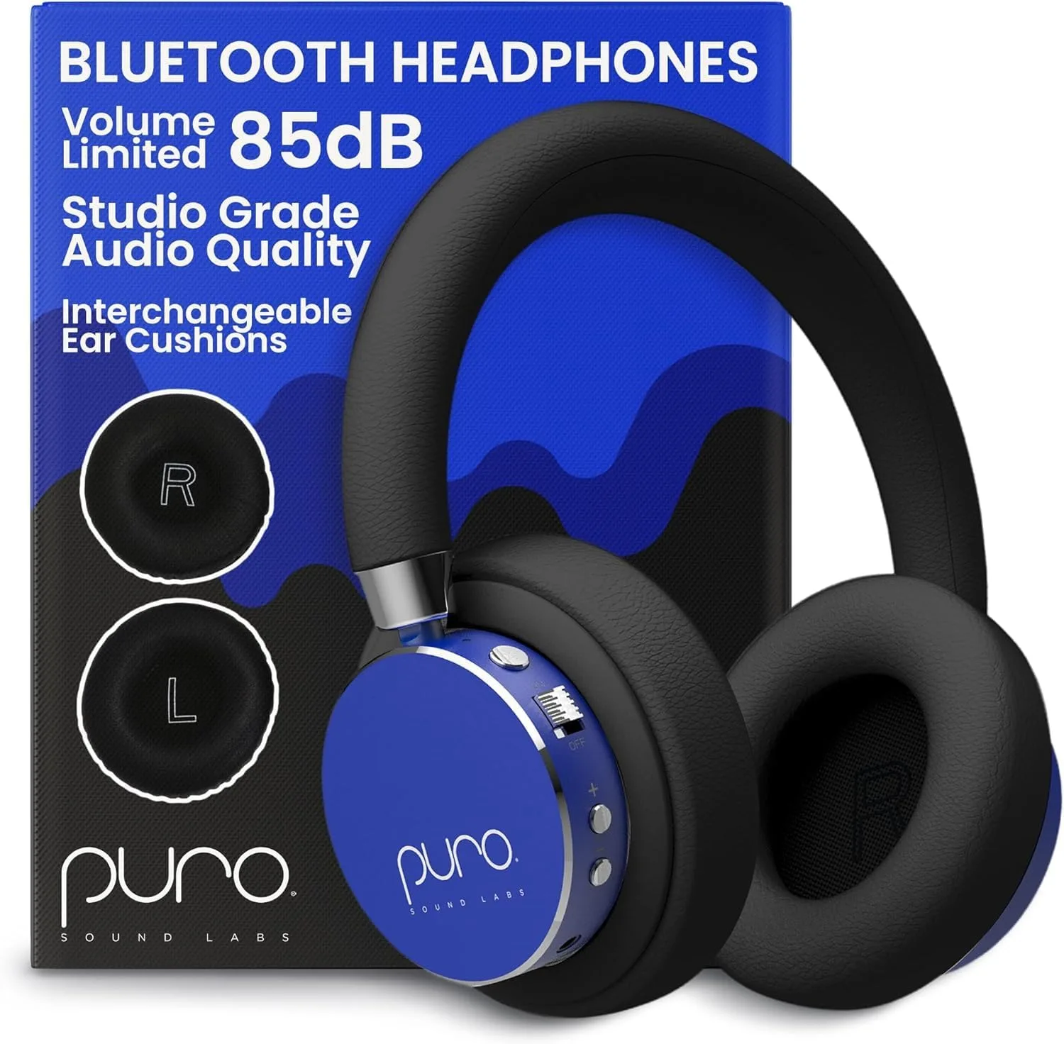 Puro Sound Labs - Kids Headphones, Volume-Limiting 85dB, BT2200 Plus, Blue