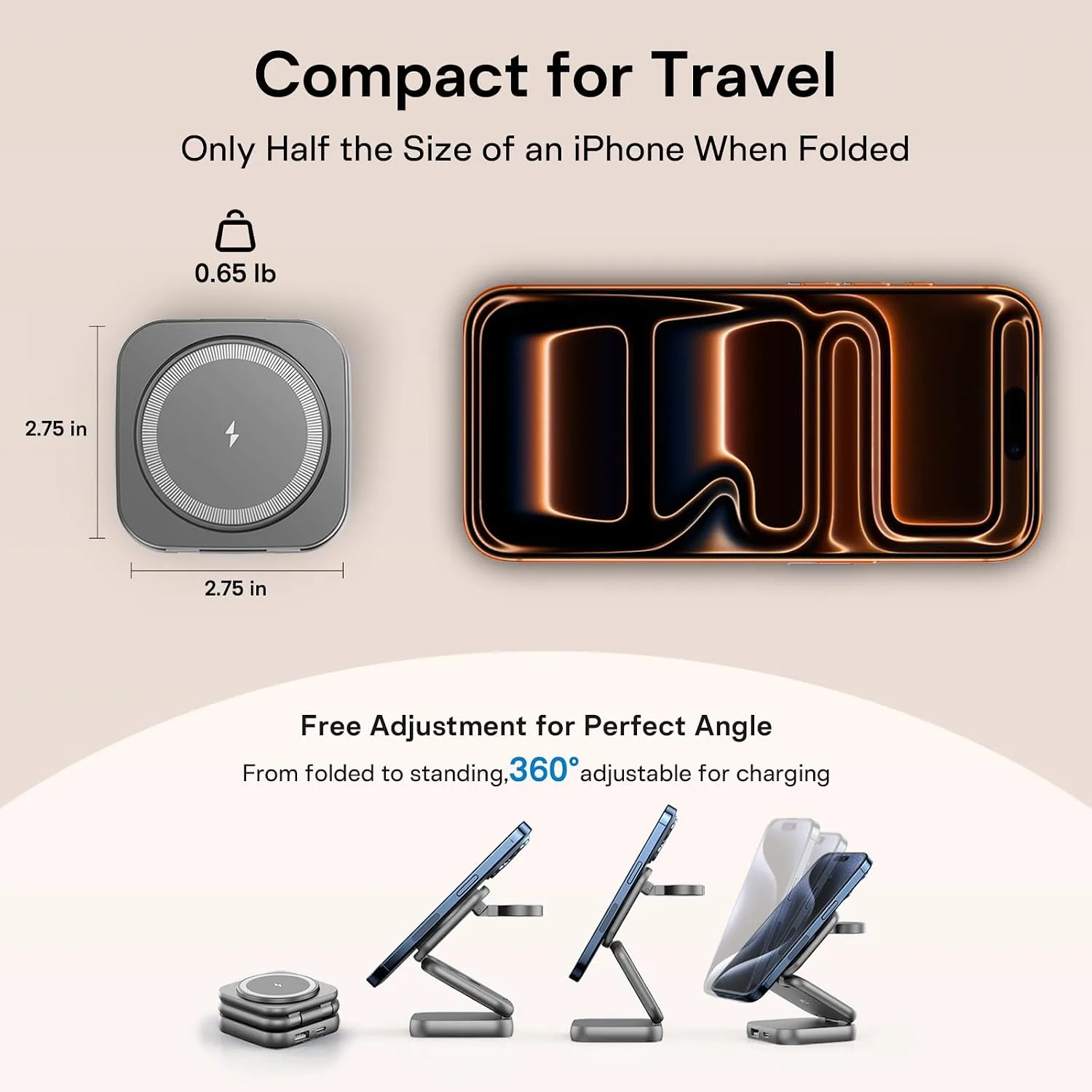 AC ISLAND 5-in-1 Wireless Charger for MagSafe，35W Travel Charging Station