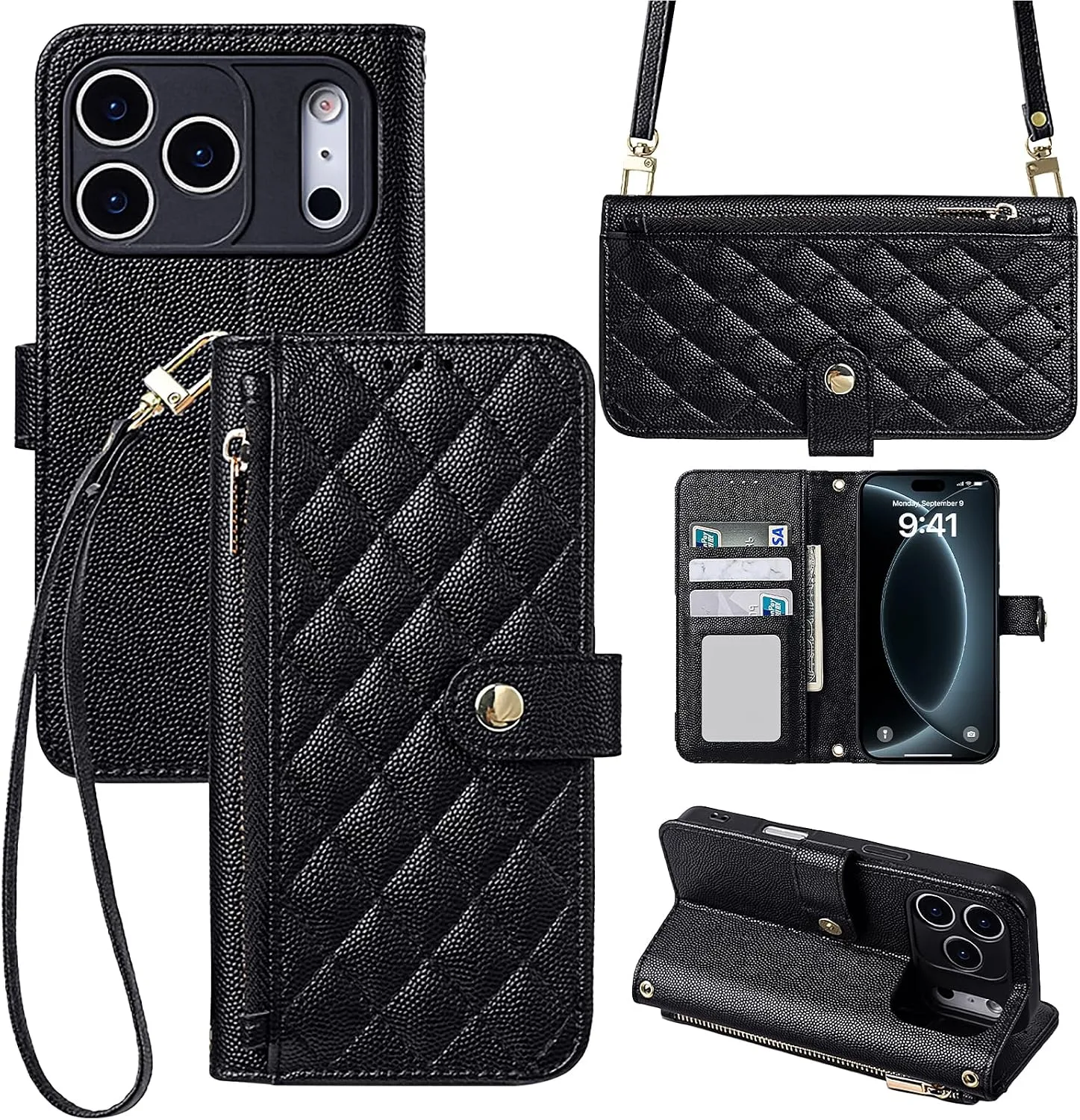 Wallet Phone Case Crafted for iPhone 18 Pro Max Black