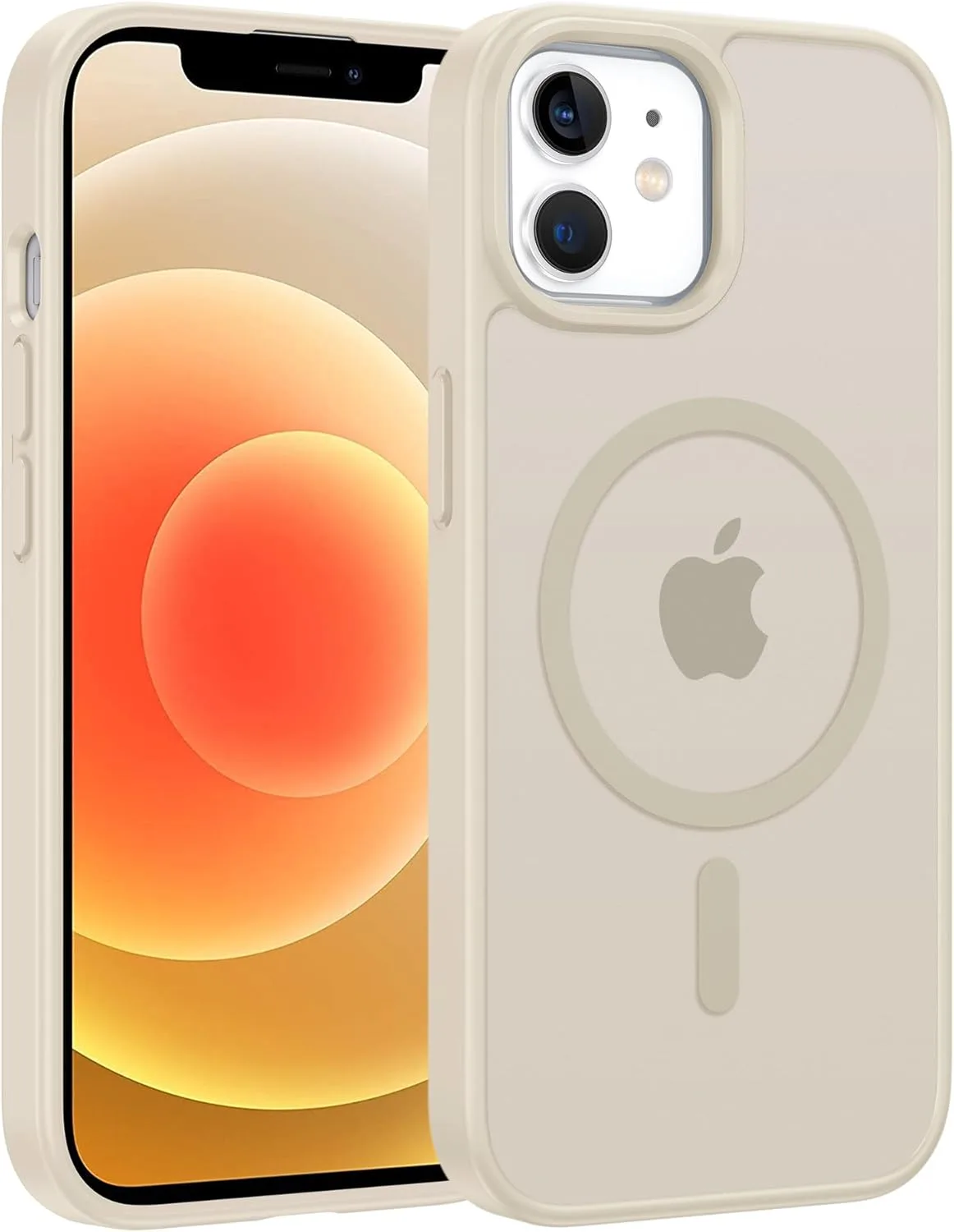 Carcasa Fntcase para iPhone 12/iPhone 12 Pro Off White compatible con MagSafe