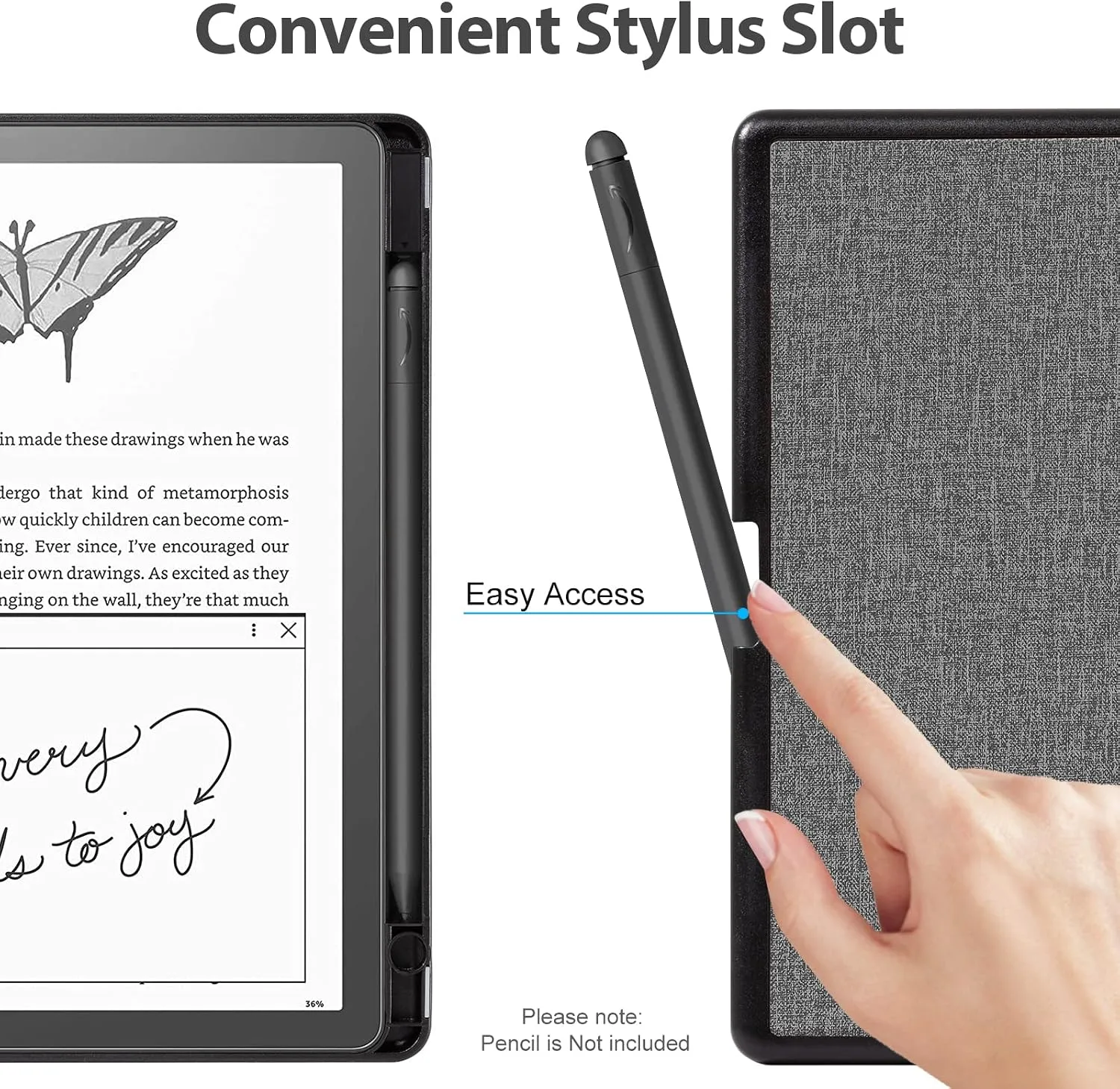 CoBak Case for Kindle Scribe - All New PU Leather Cover with Auto Sleep Wake Feature for Kindle Scribe 10.2" 2022 & 2024 Released with Pen Holder