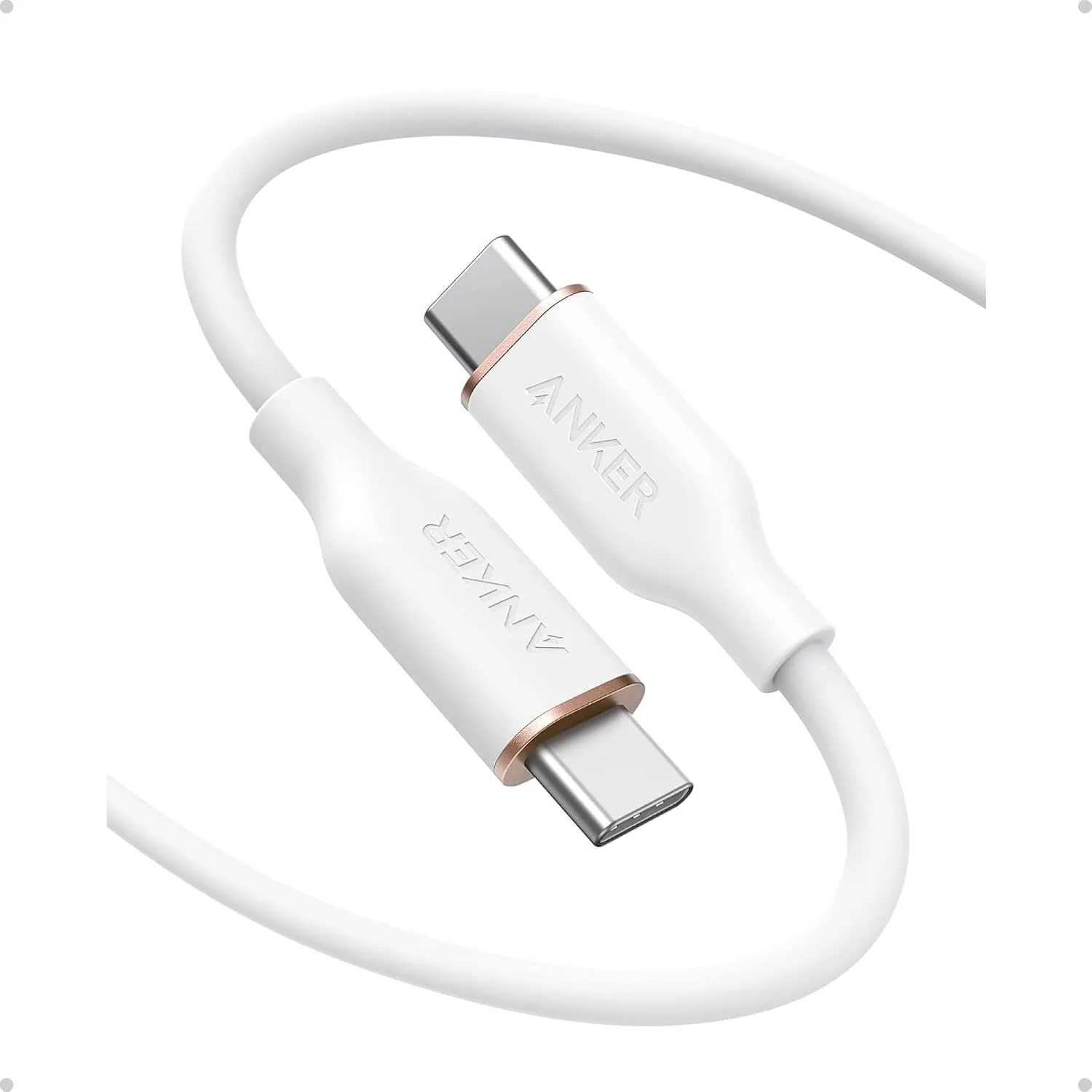Anker USB C Cable, 240W Type C Fast Charging Cord (1-Pack, 6 ft, White)