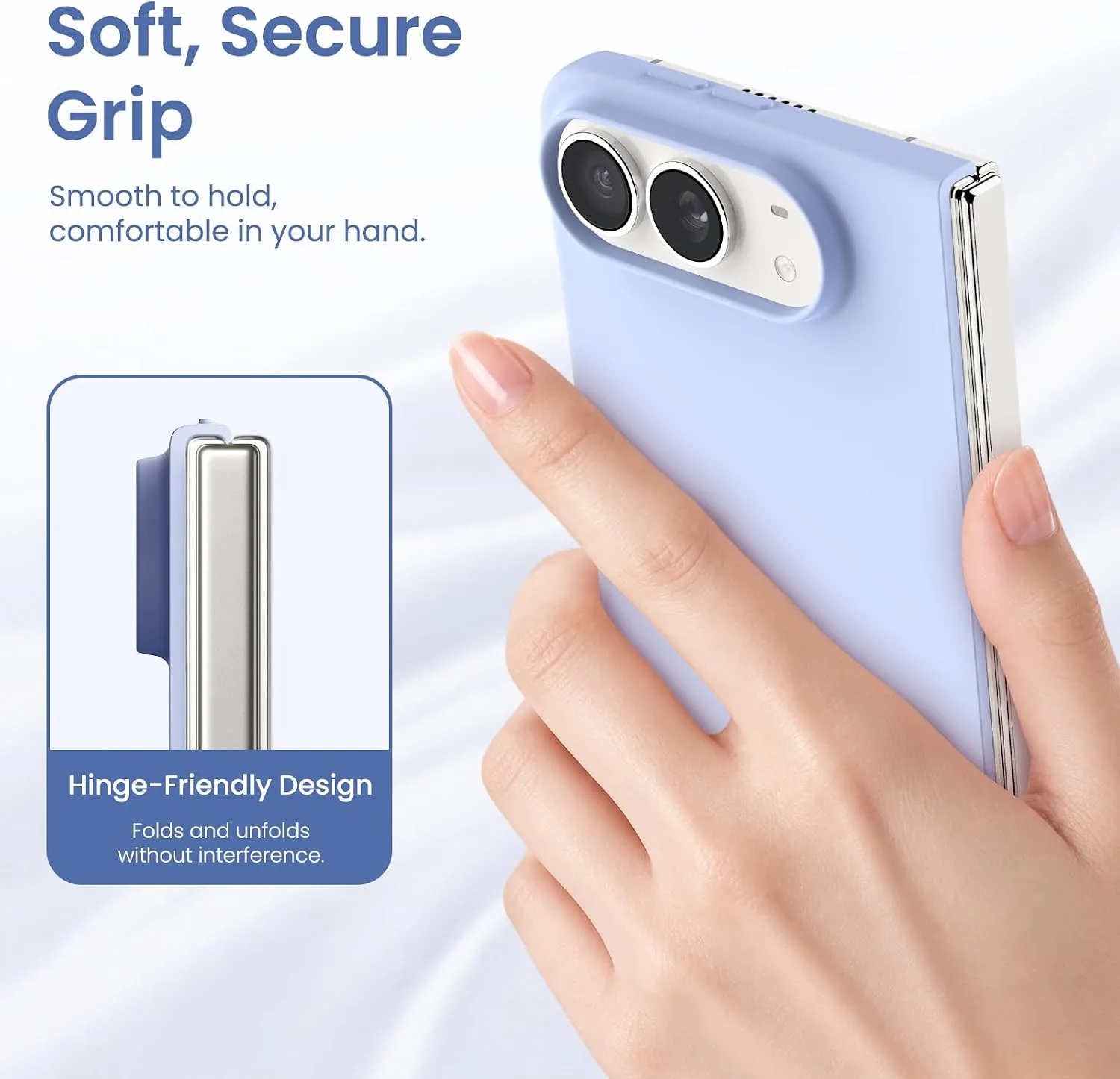 ORNARTO for iPhone Duo Case,Magnetic Slim Liquid Silicone,Baby Blue