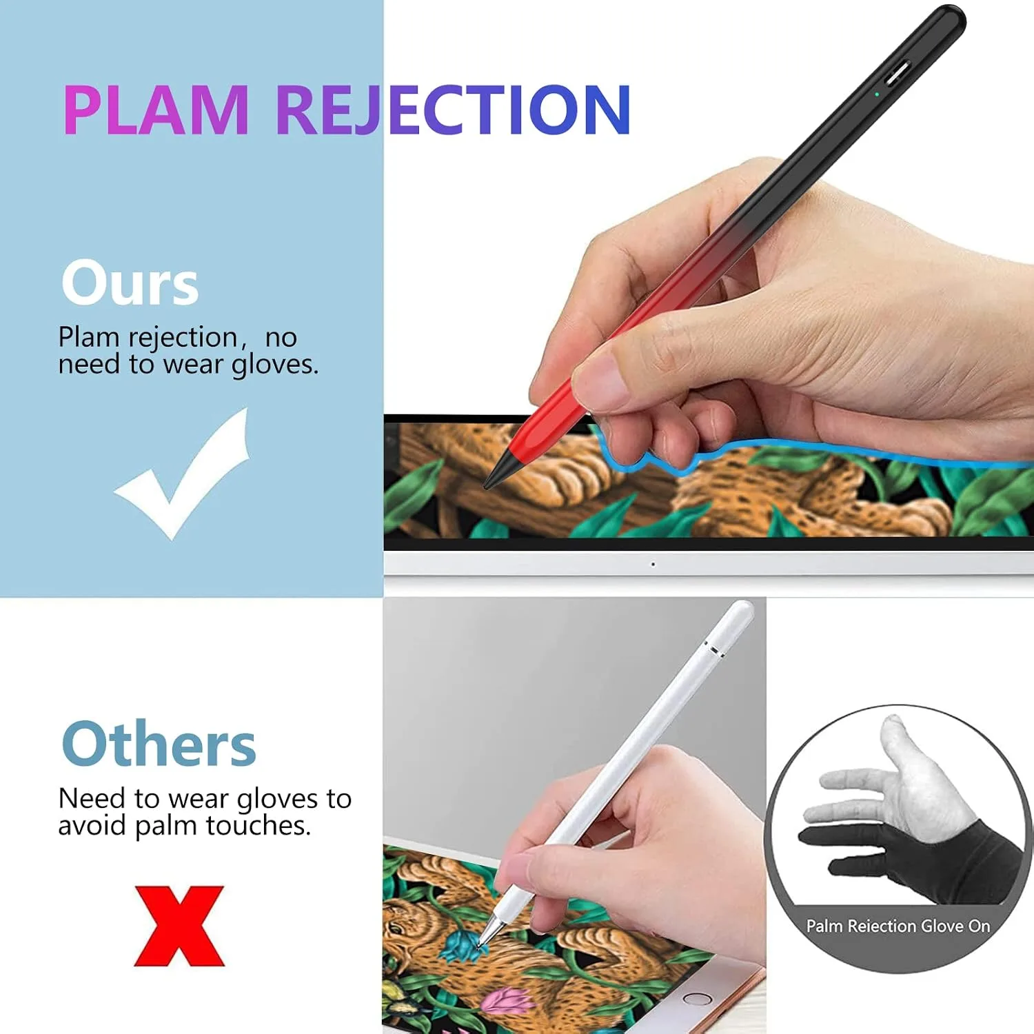 COO Stylus Pen for iPad Pro Air Mini 2018-2024, Palm Rejection Fast Charge