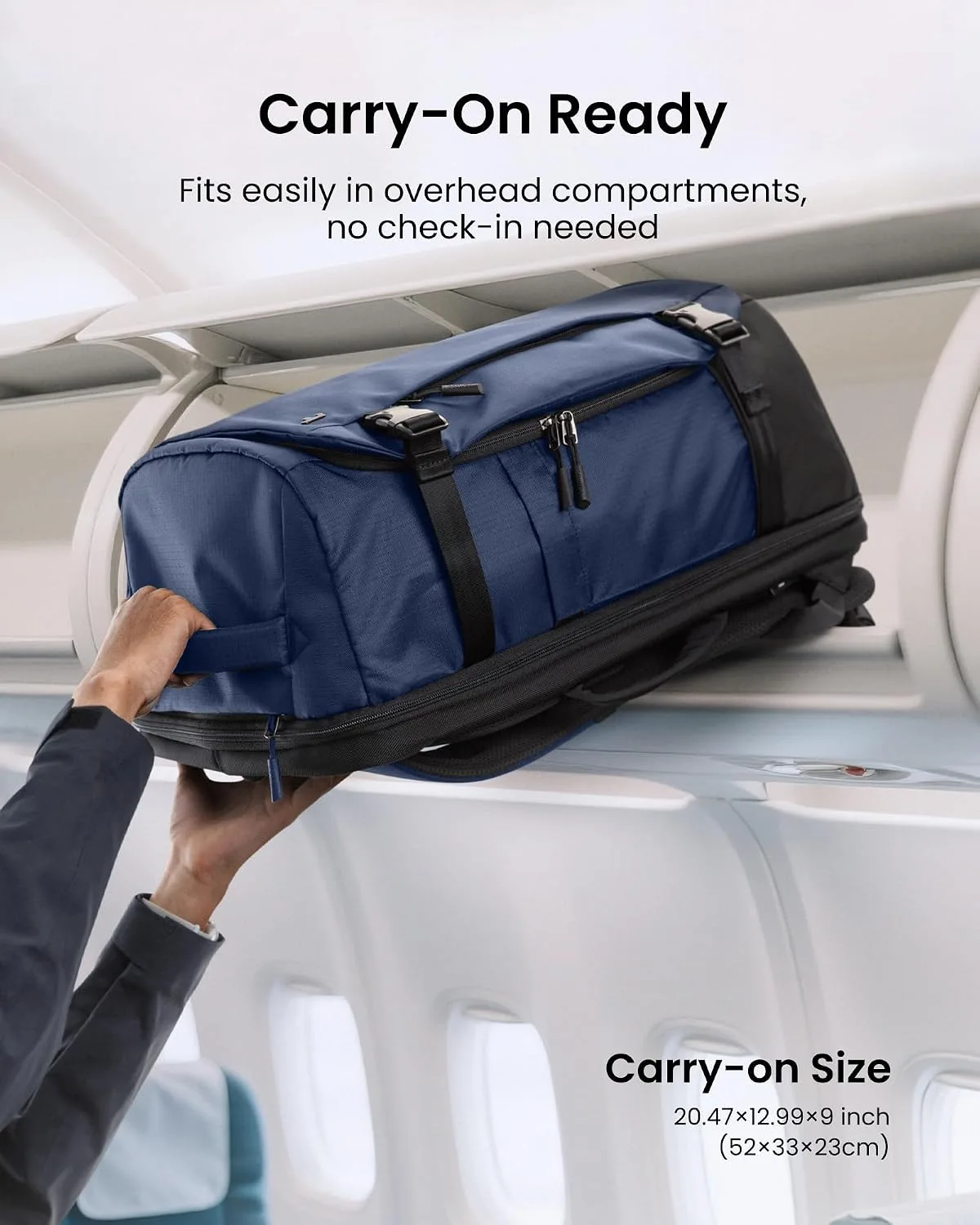 tomtoc Travel Backpack 40L, TSA Carry On Bag Flight Approved, PFAS Free