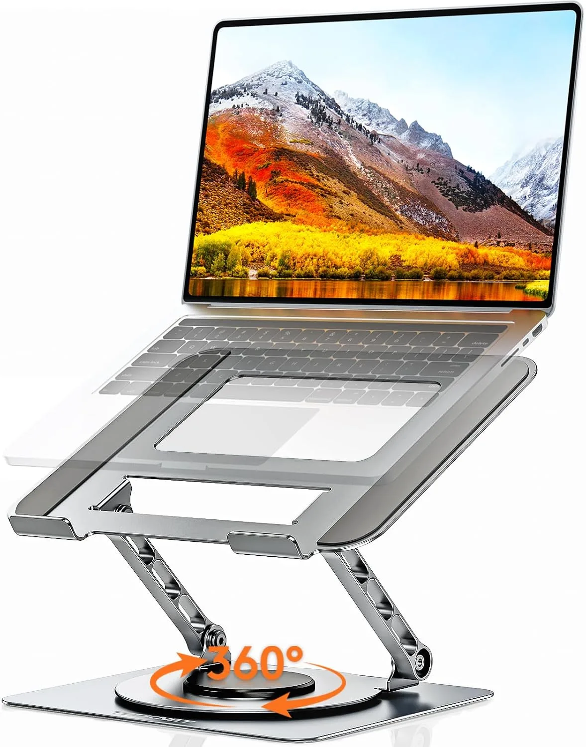 TECKNET Laptop Stand for Desk, 360° Rotating Laptop Stand for 10-17" Laptop