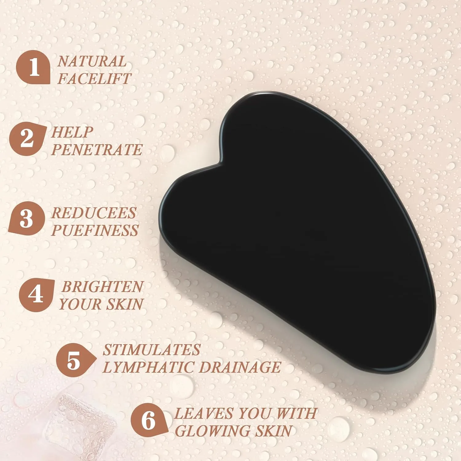 Gua Sha & Jade Roller Set for Face and Body, Facial Massage Tool, Polished Jade Self-Care Spa Gift