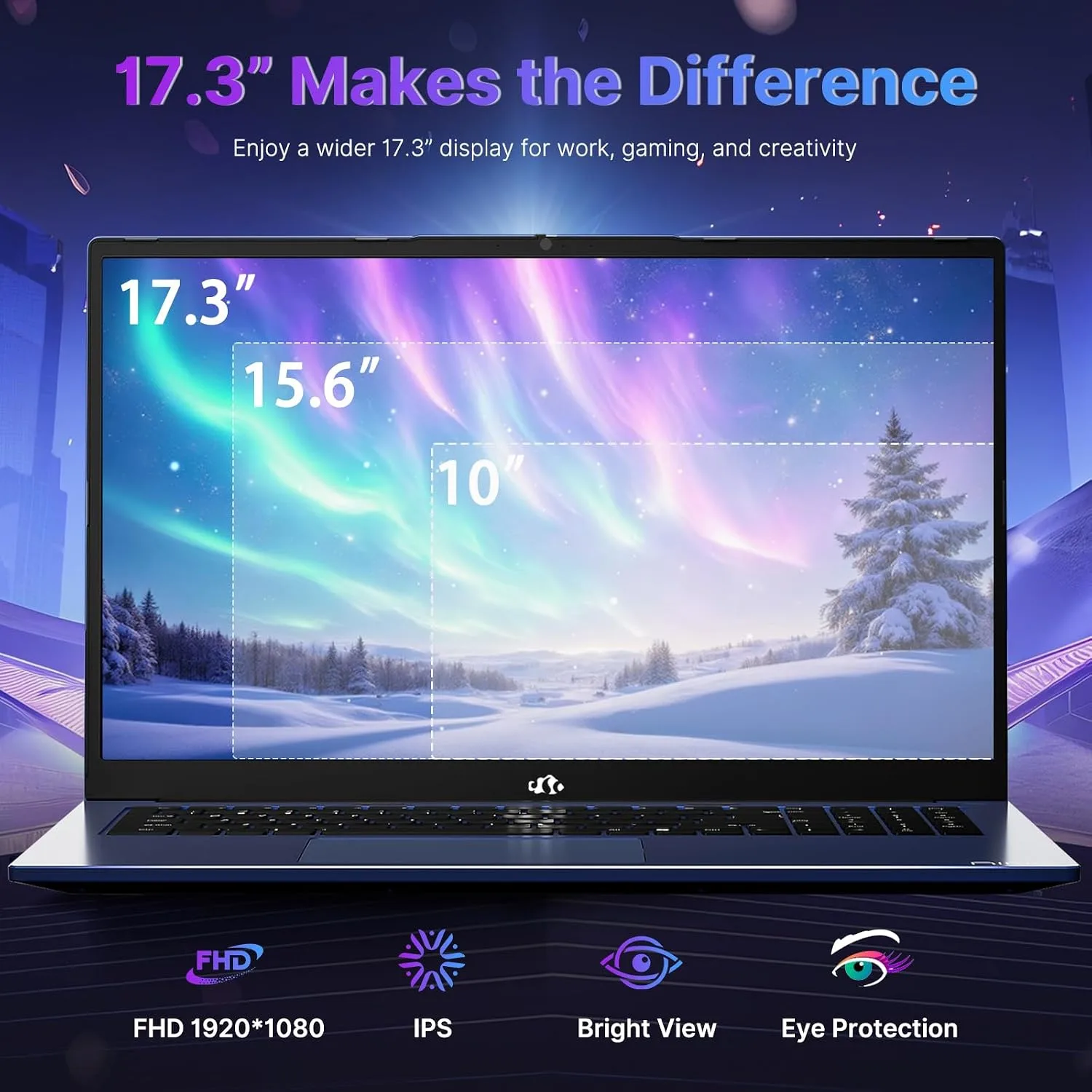 NIMO 17.3" Gaming Laptop, AMD Ryzen 9 8945HS (8C/16T, Up to 5.2GHz), 32GB DDR5 RAM 1TB SSD, Radeon 780M Graphics, 100W PD Fast Charge, Fingerprint, AI-Powered Business & Gaming PC, Win 11