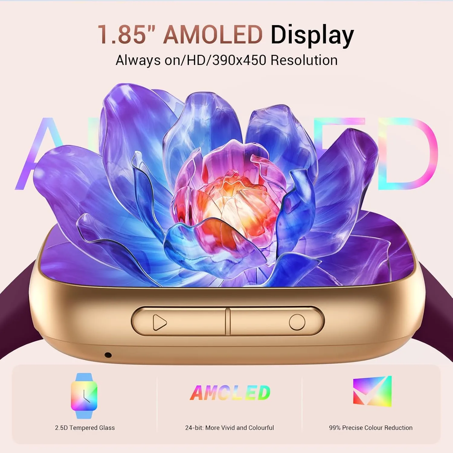 Smart Watch for Women/Men, Answer/Make Call, 1.85" AMOLED Always-On Screen