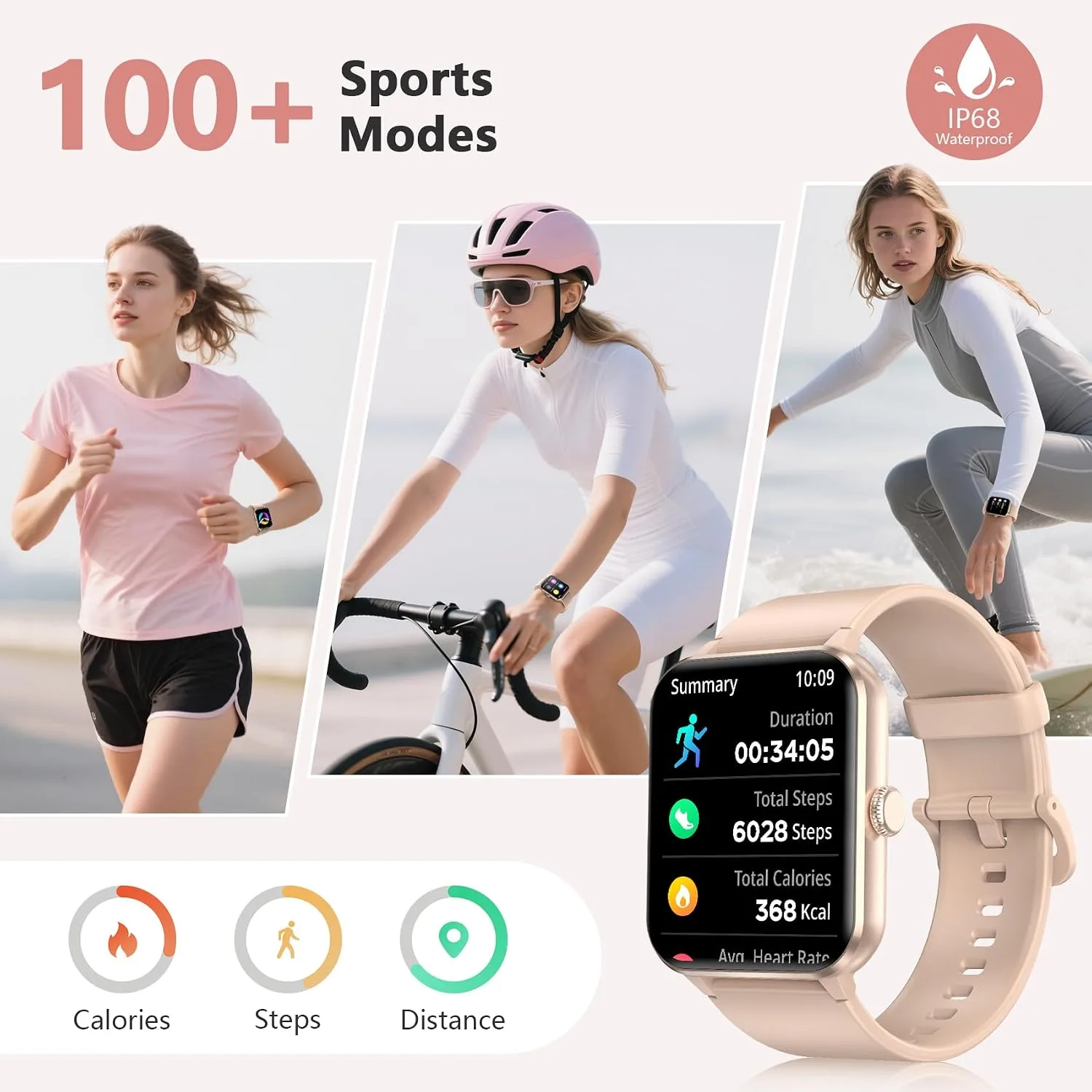 Blackview 2026 Fitness Tracker (Answer/Make Calls), 1.85'' Smart Watch for Men and Women with Heart Rate/Sleep Monitor/2 Straps, 100+ Sports Modes, IP68 Waterproof Activity Tracker for Android/iPhone