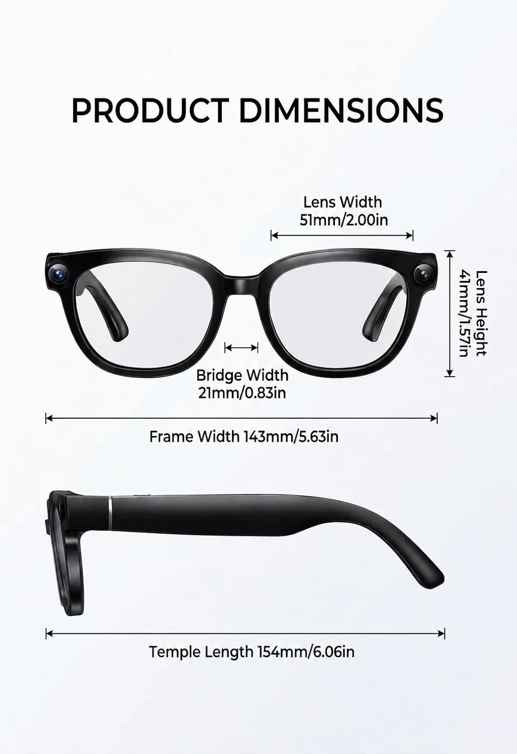 G5 AI Smart Glasses with Camera and Bluetooth, 13MP Video Recording Glasses