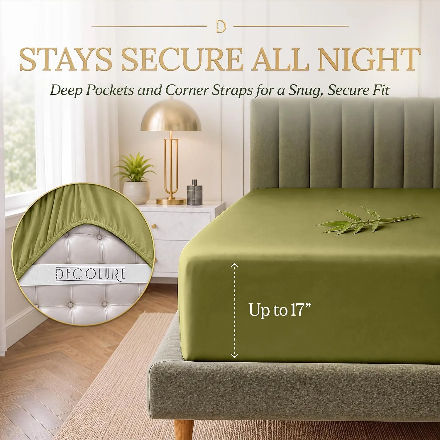 DECOLURE 100% Viscose from Bamboo Sheets King Size | 6 Pc Cooling Bed Set
