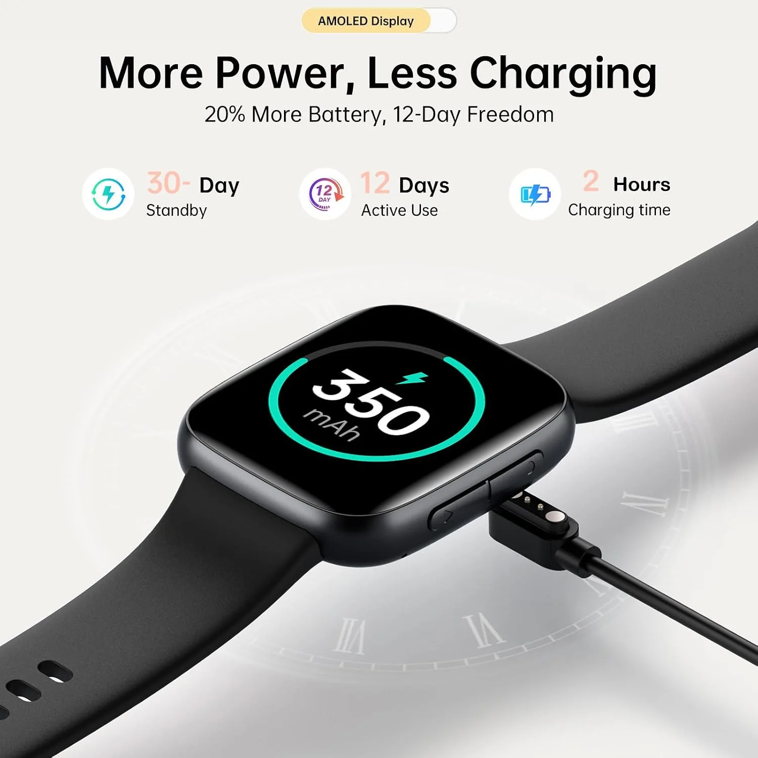 Quican Smart Watch for Women Men (2 Bands), 1.85" AMOLED Smartwatch for iPhone & Android Phones, Heart Rate/ SpO2/ Sleep Monitor, 3ATM Waterproof, Calls & Messages, 120+ Sports Modes Fitness Tracker