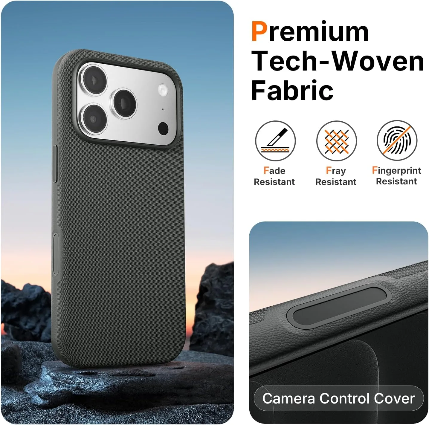 Mkeke for iPhone 18 Pro Max Case Techwoven Black