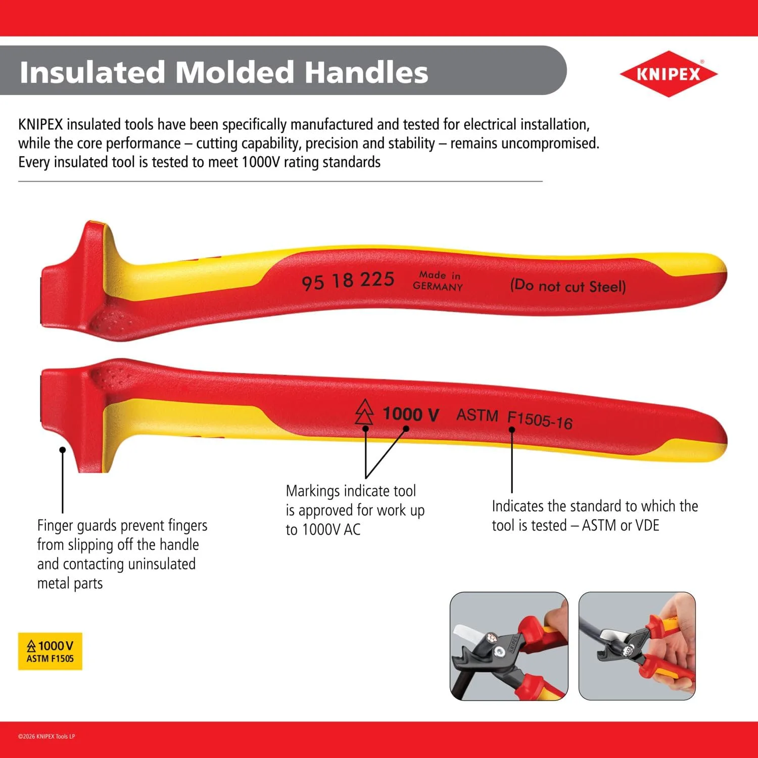 KNIPEX 98 54 1,000V Insulated Cable Knife