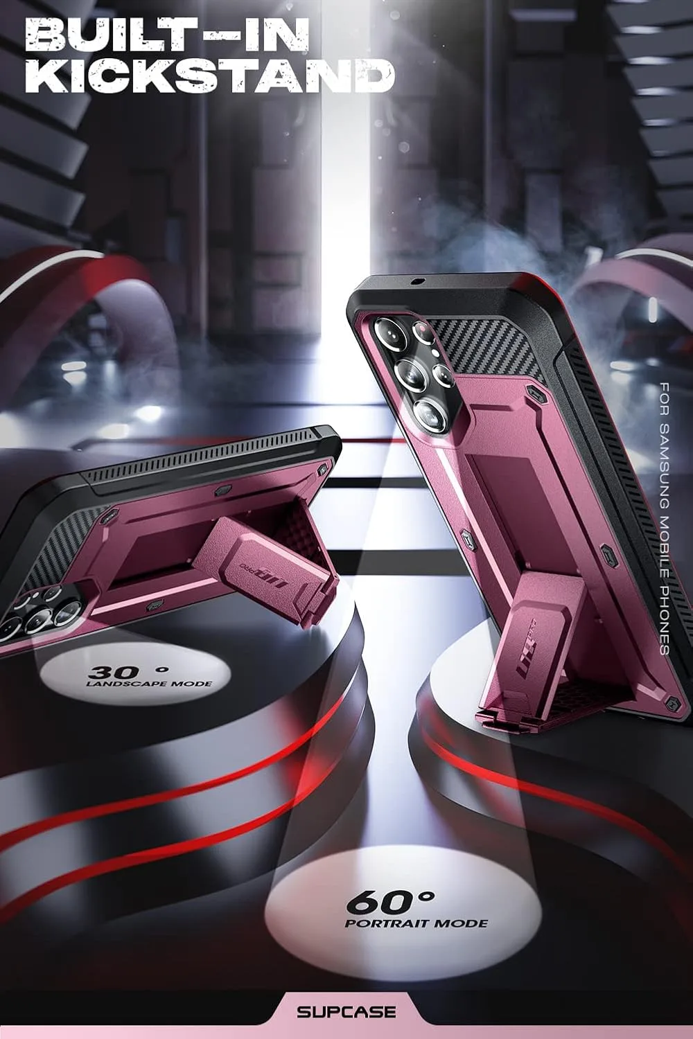 SUPCASE for Galaxy S22 Ultra Case with Built-in Screen Protector, Wine