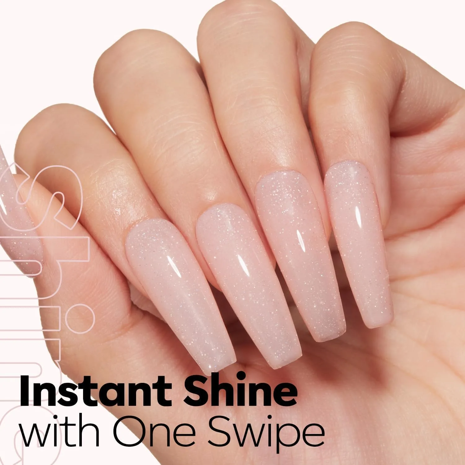 modelones Nude Pink Glitter Gel Nail Polish