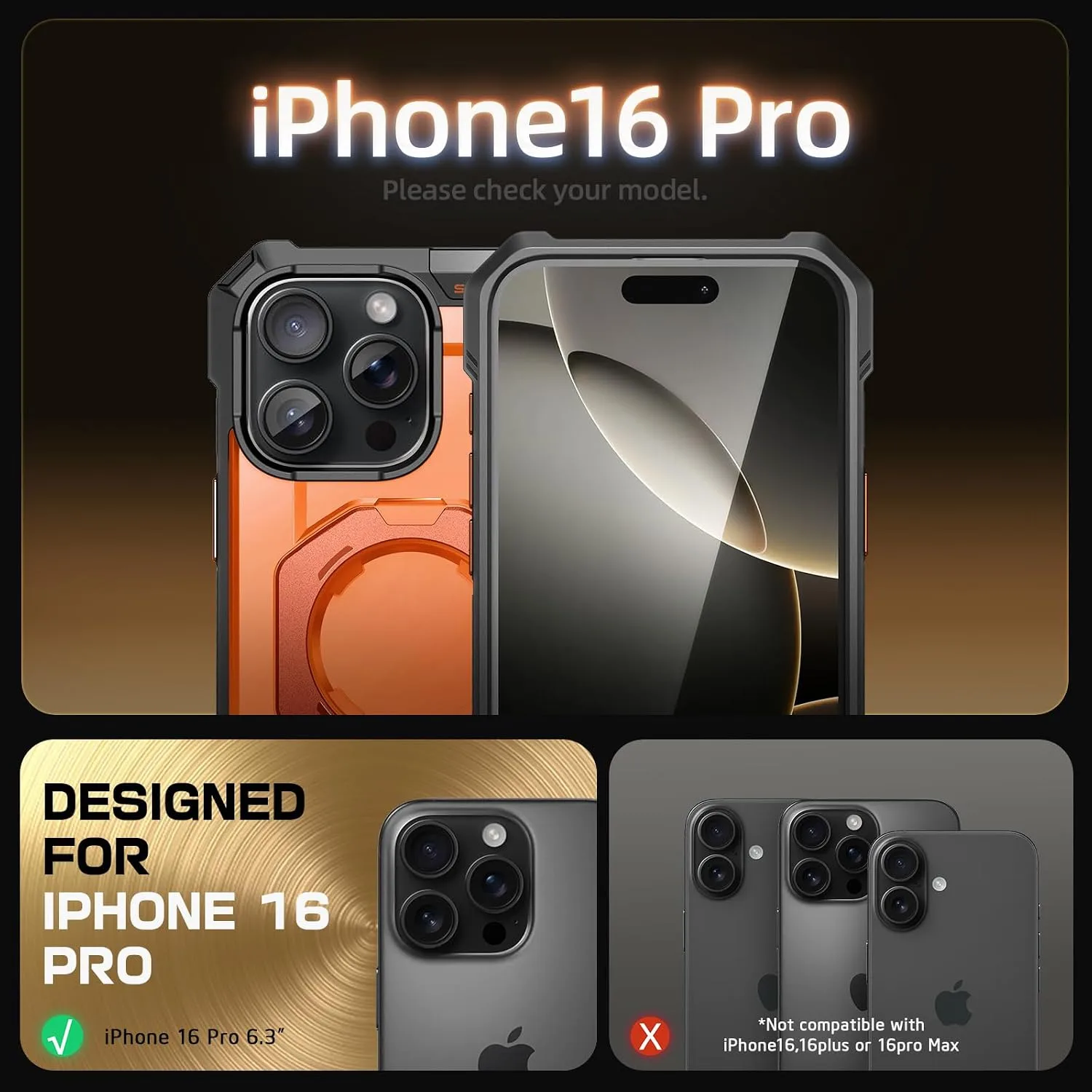 SUPCASE for iPhone 16 Pro Case with Camera Control Capture Button, Magma