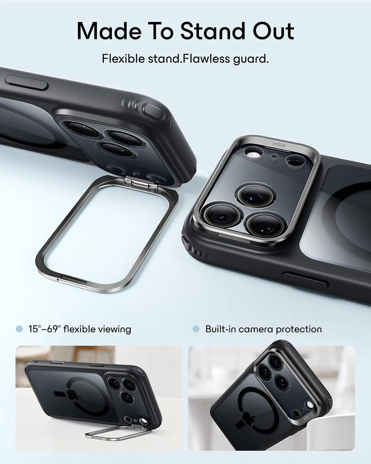 ESR Classic Hybrid for iPhone 18 Pro Max/17 Pro Max Case with Flex Stand