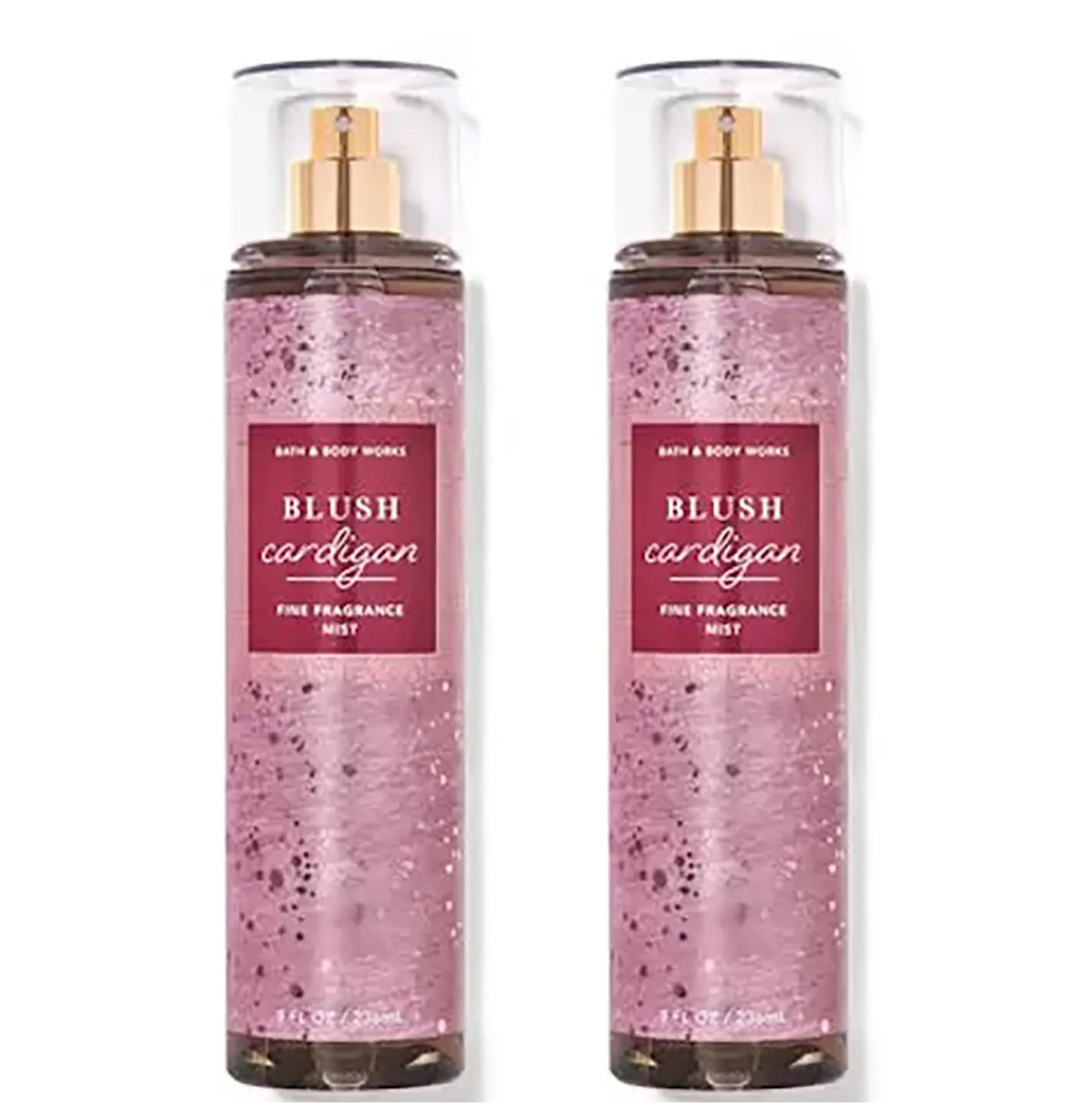 Bath & Body Works Blush Cardigan Fine Fragrance Body Mist Gift Set 8 oz Pack Lot of 2 (Blush Cardigan)