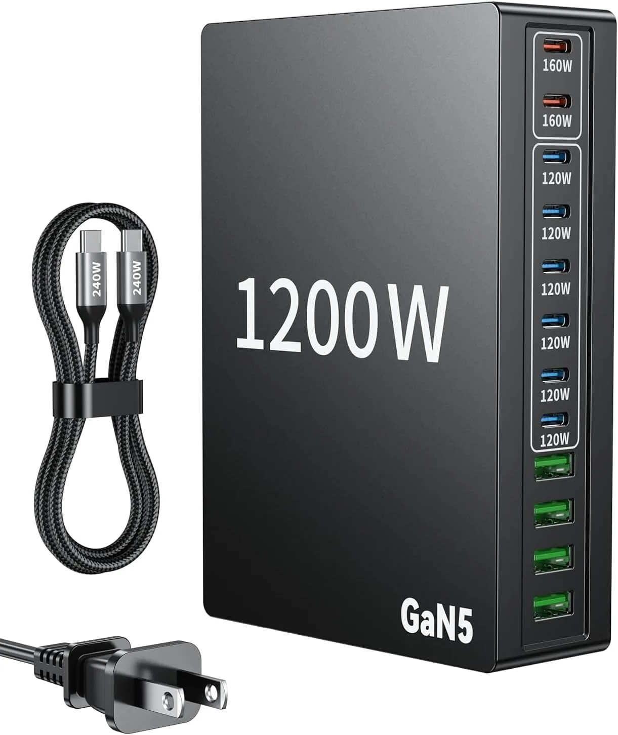 1200W USB C Charger Block Fast 12 Port MacBook Pro Charging Station