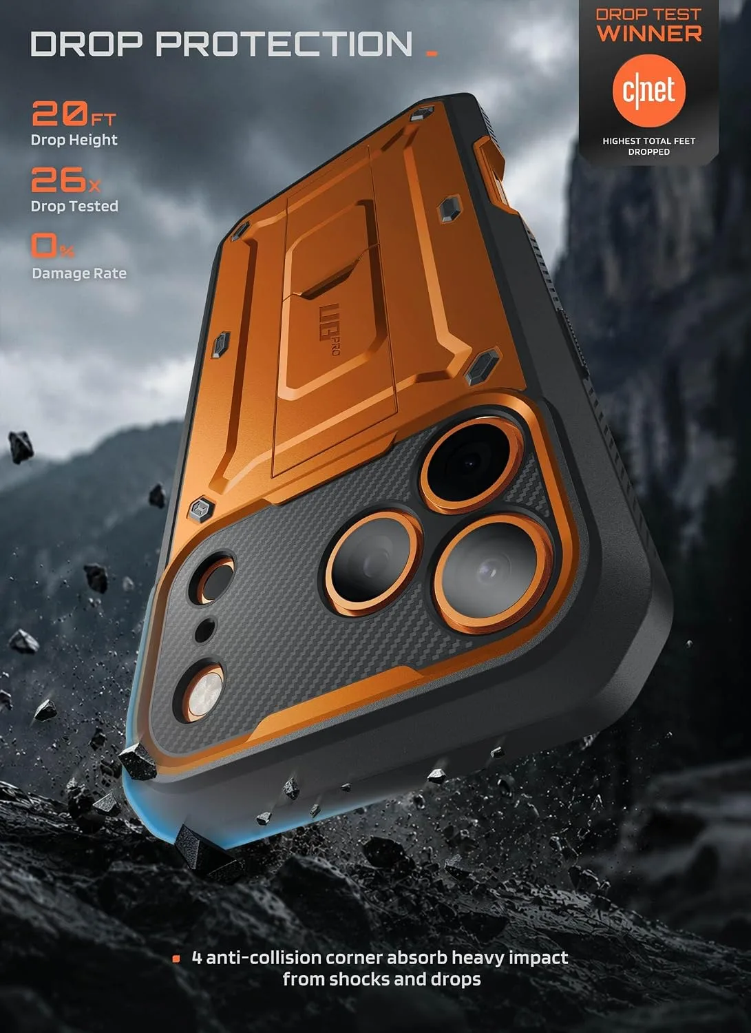 SUPCASE for iPhone 18 Pro Case / 17 Pro Case with Belt Clip, Coral