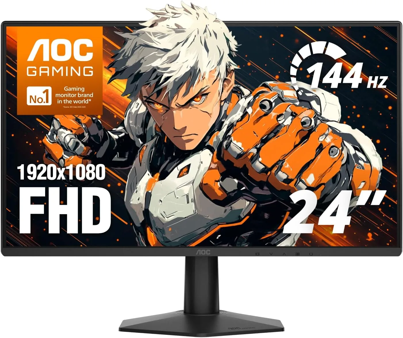 AOC 24 Inch Gaming Monitor FHD 144Hz Fast IPS 0.5ms HDR, 24G51F