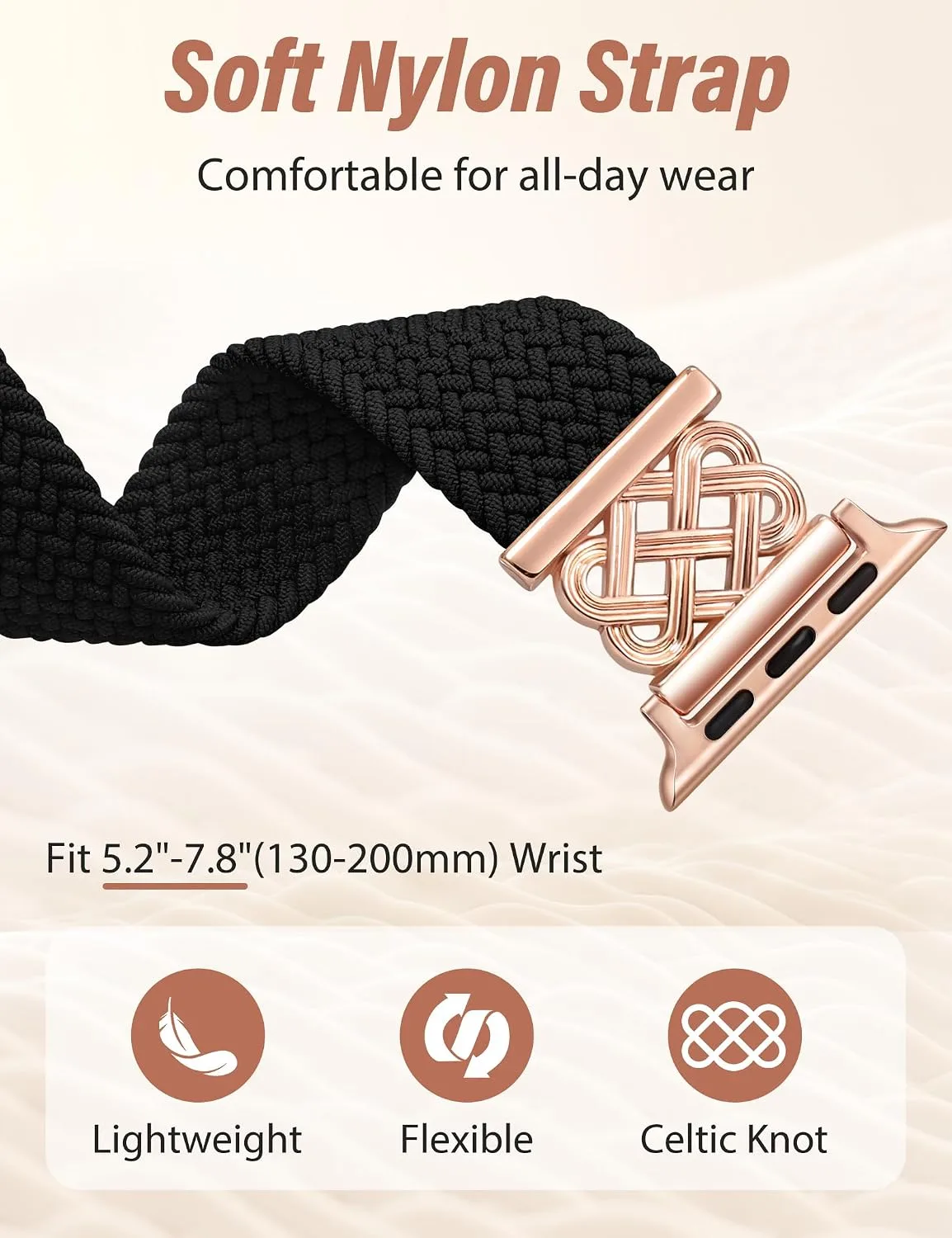 Braided Stretchy Band with Magnetic Clasp for Apple Watch Bands Women Men